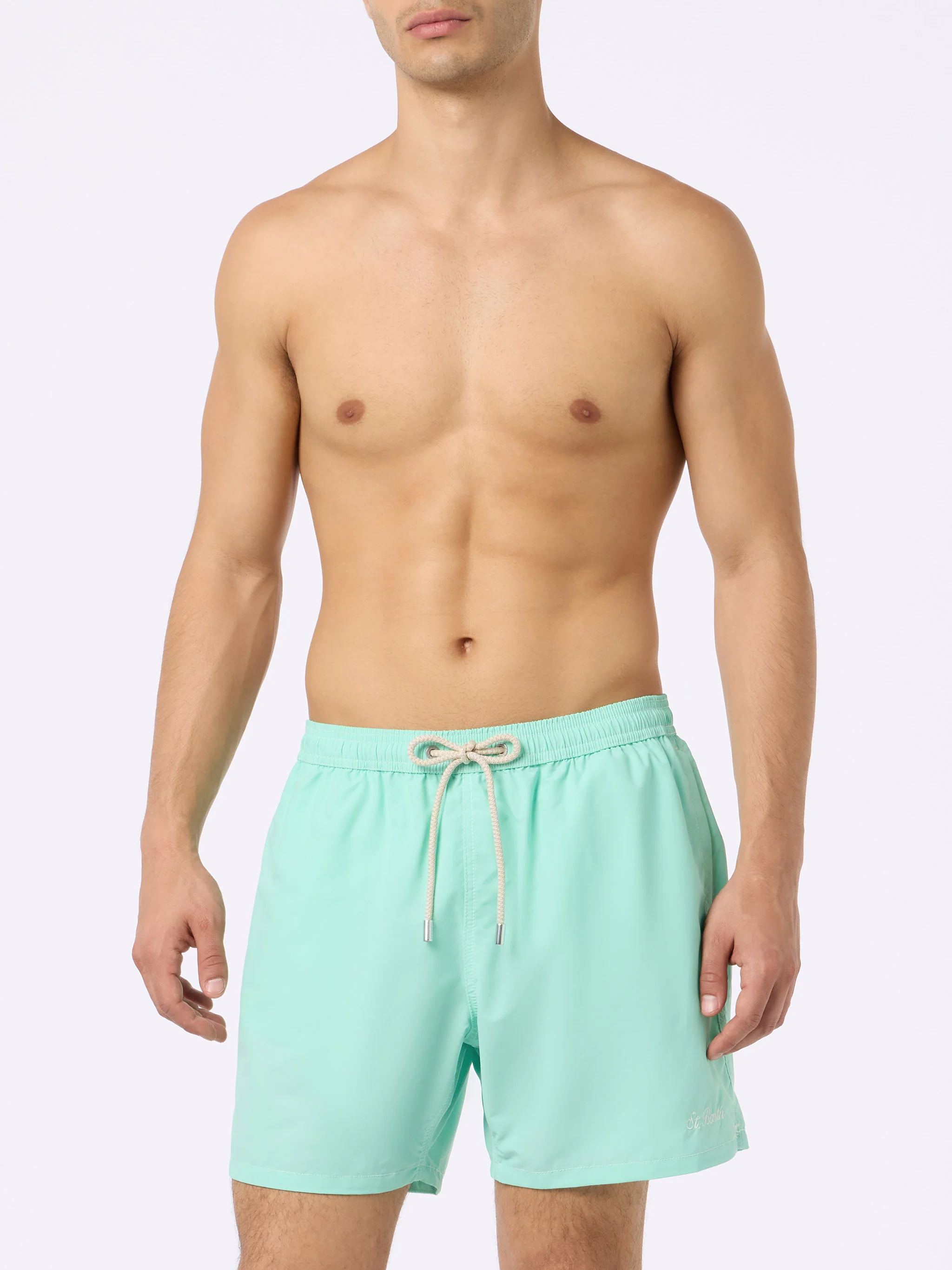 Sage green classic light swim shorts Patmos - Image 3