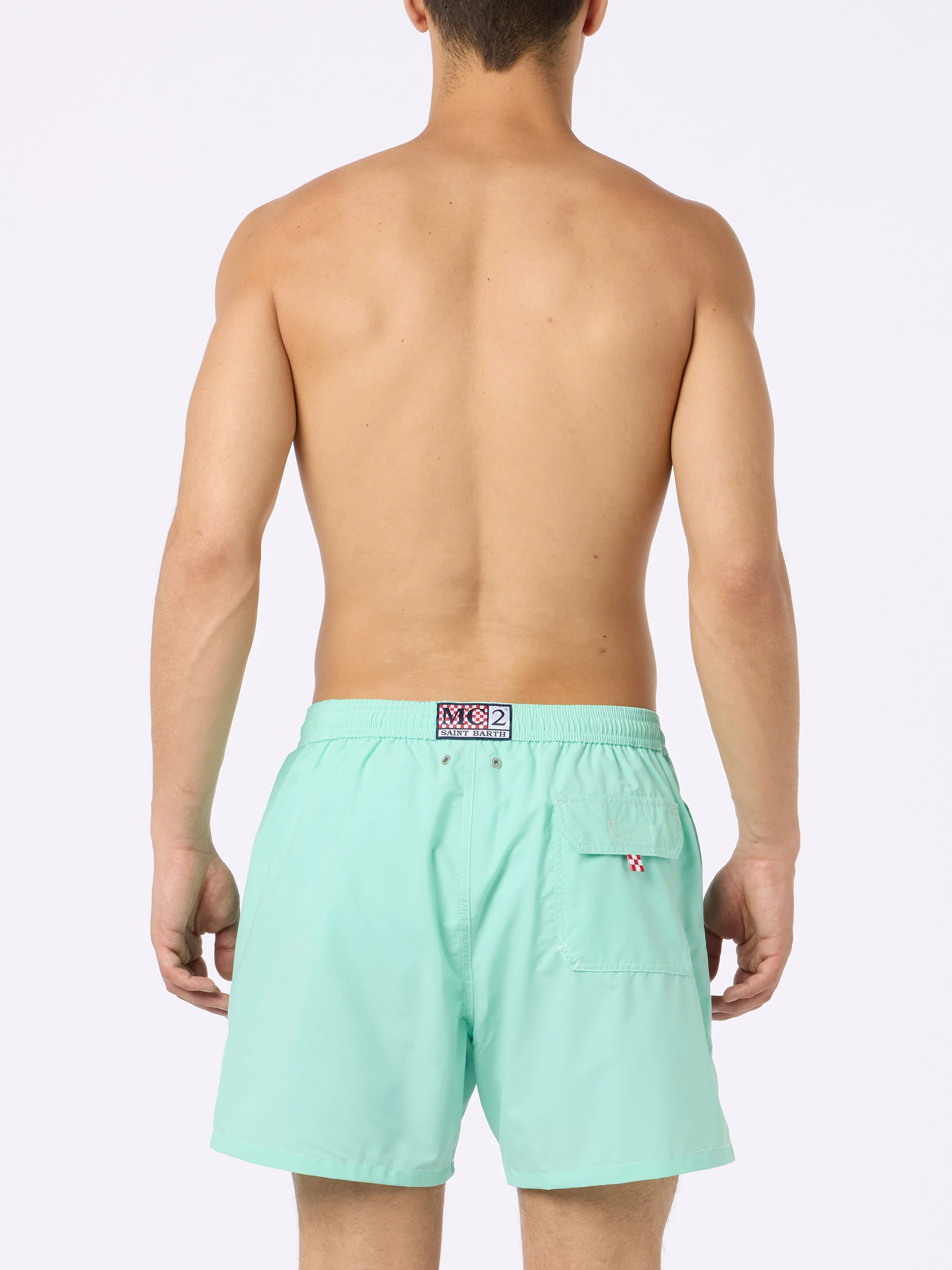 Sage green classic light swim shorts Patmos - Image 4