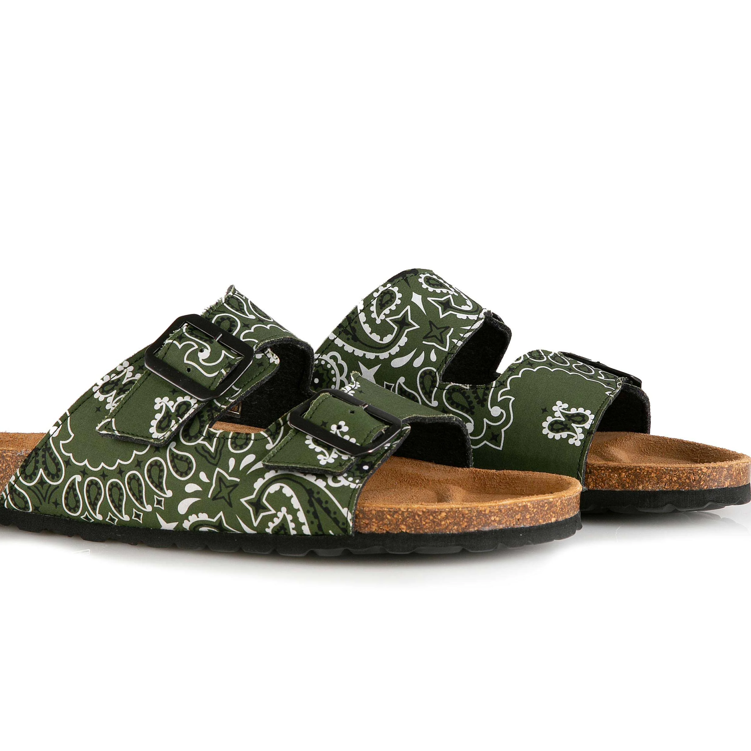 Green bandana print sandals - Image 2