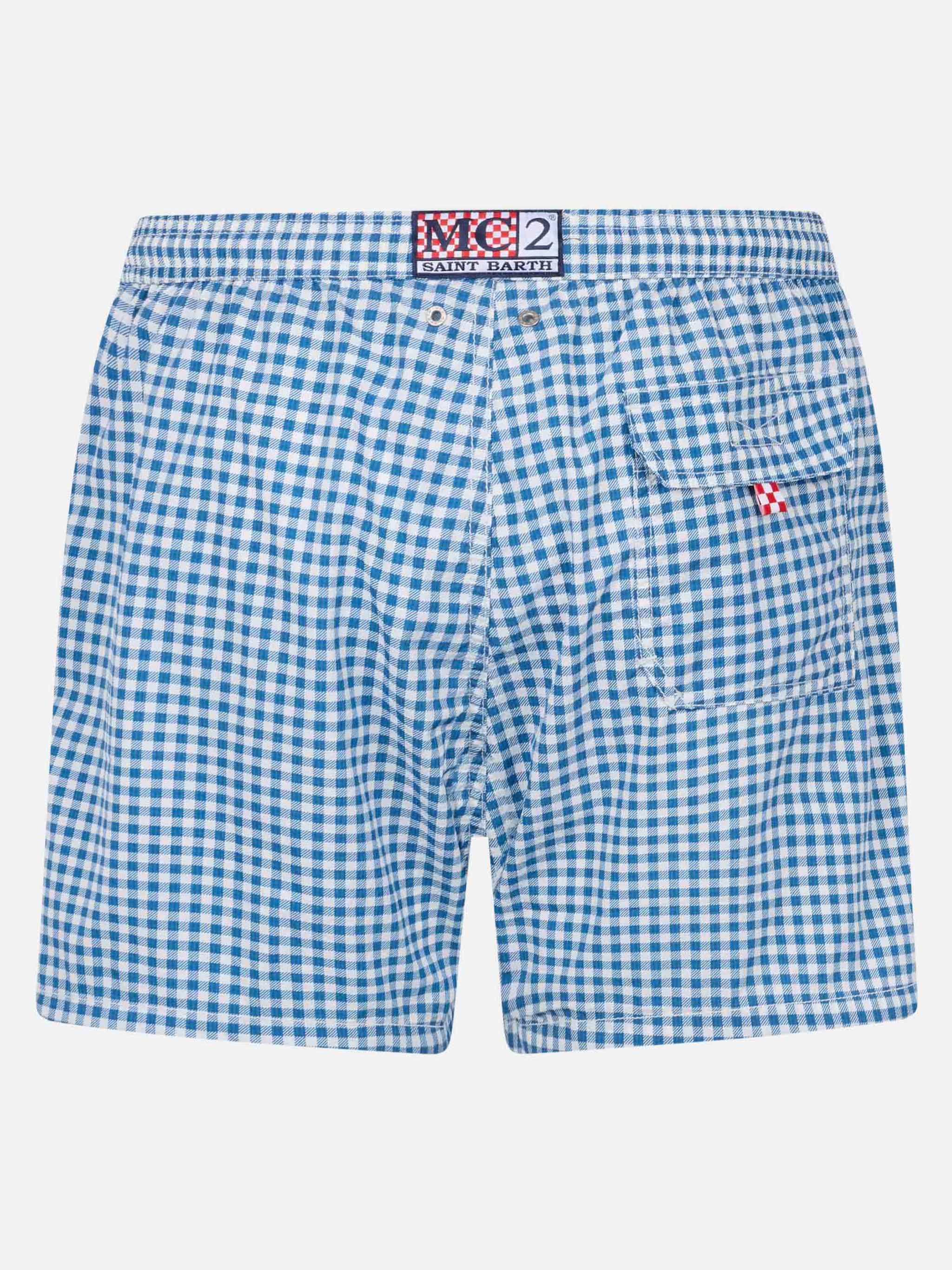 Seersucker gingham classic light swim shorts Patmos - Image 2