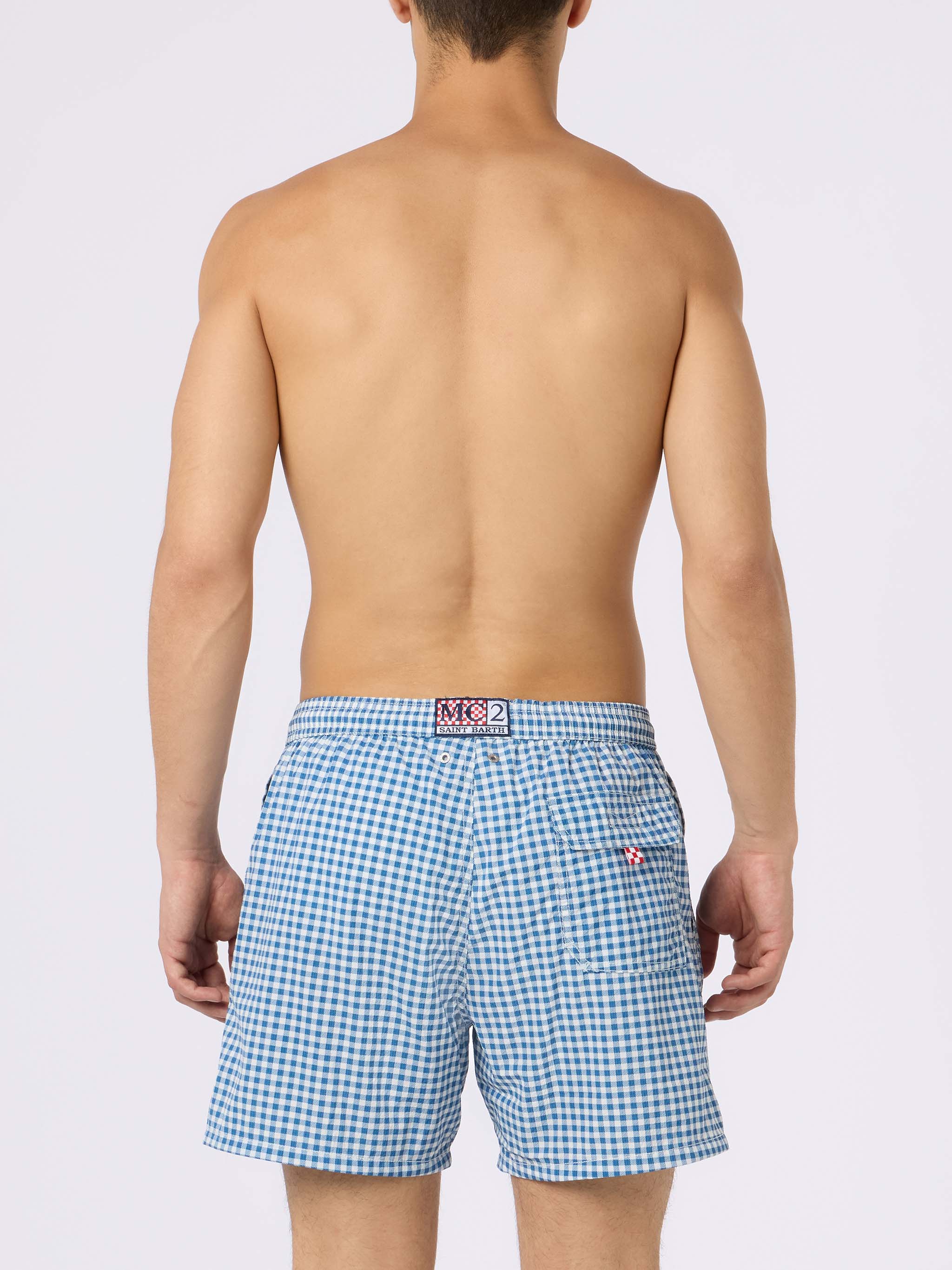 Seersucker gingham classic light swim shorts Patmos - Image 4