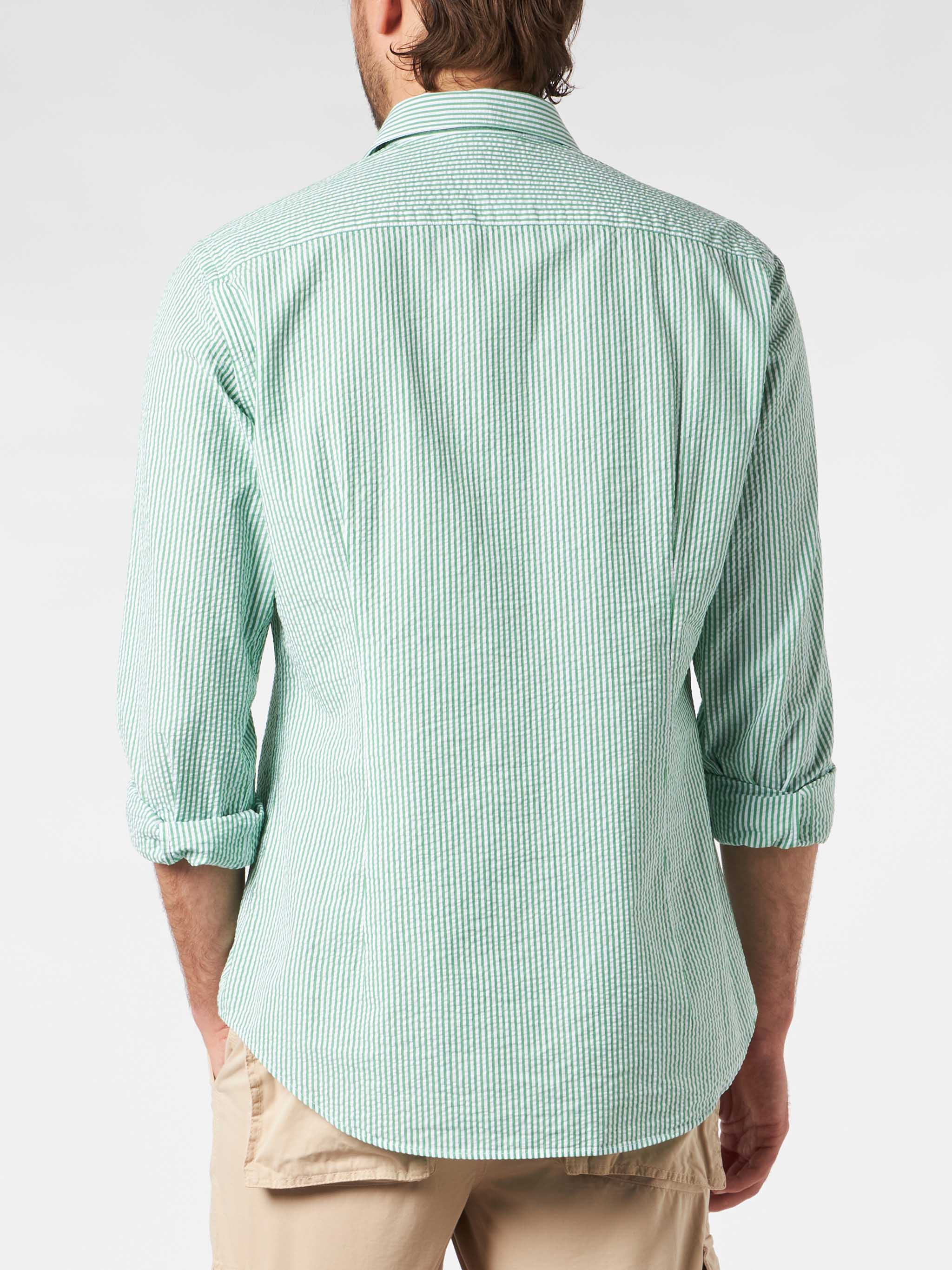Pamplona seersucker striped shirt with embroidery - Image 2
