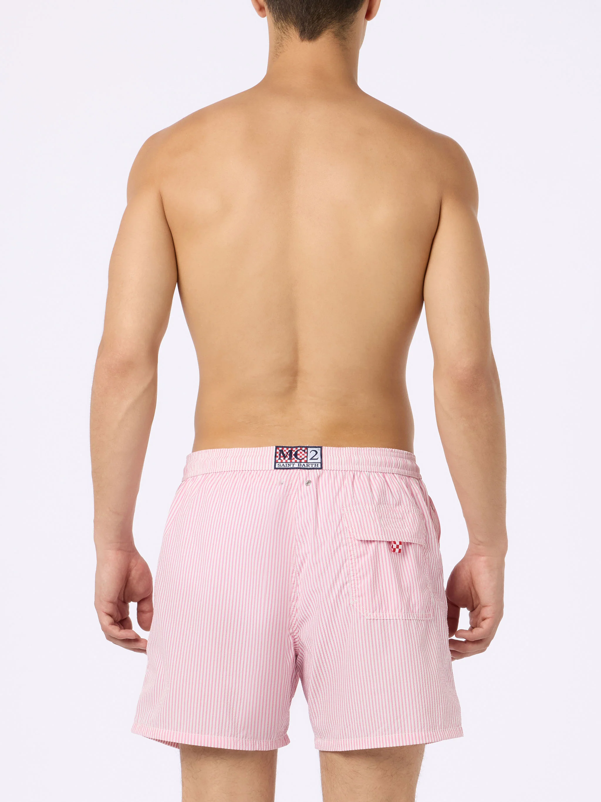Patmos multicolor striped seersucker swim shorts - Image 4