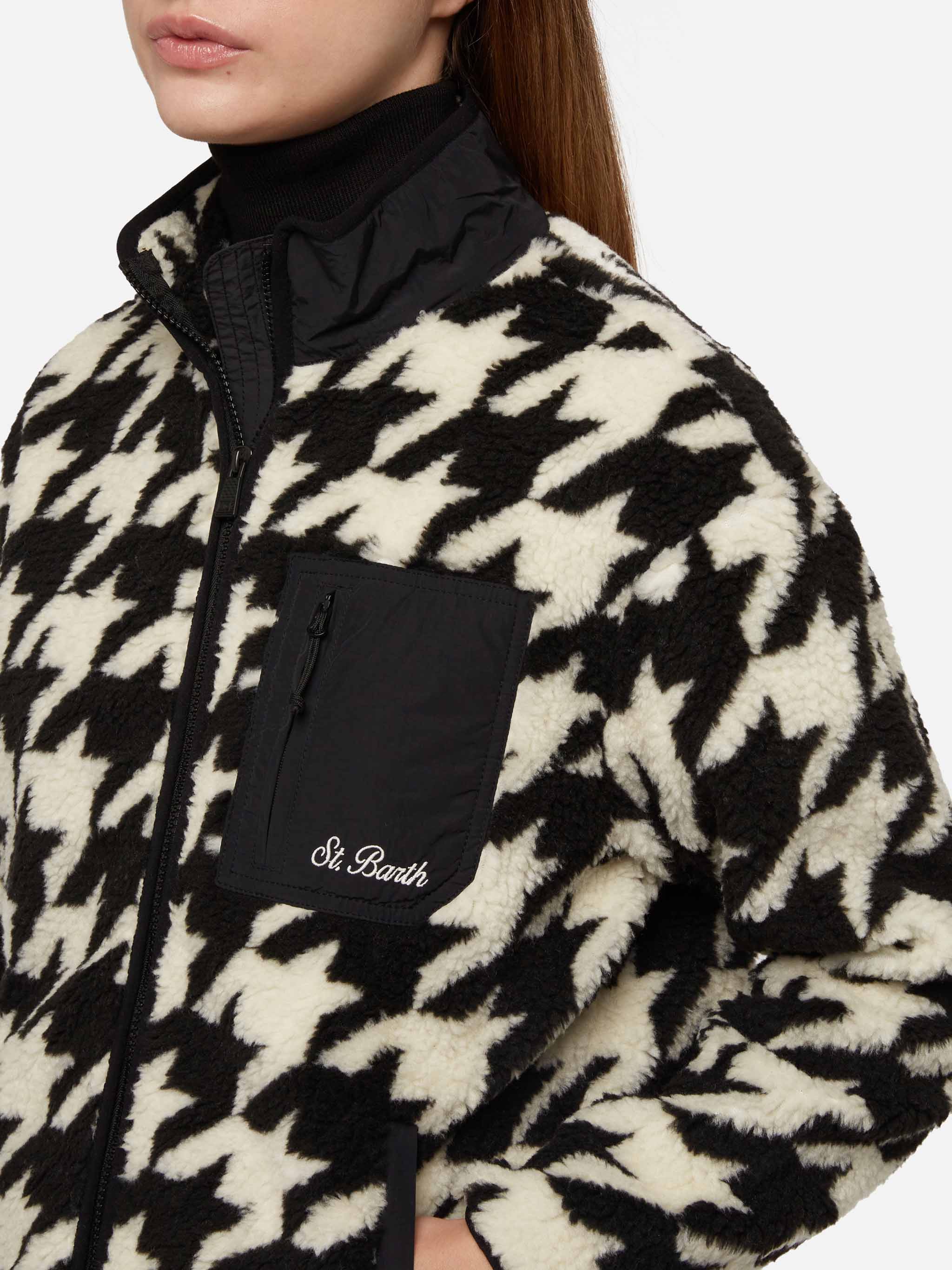 Teddy-fleece jacket Keystone with pied de poule print - Image 2