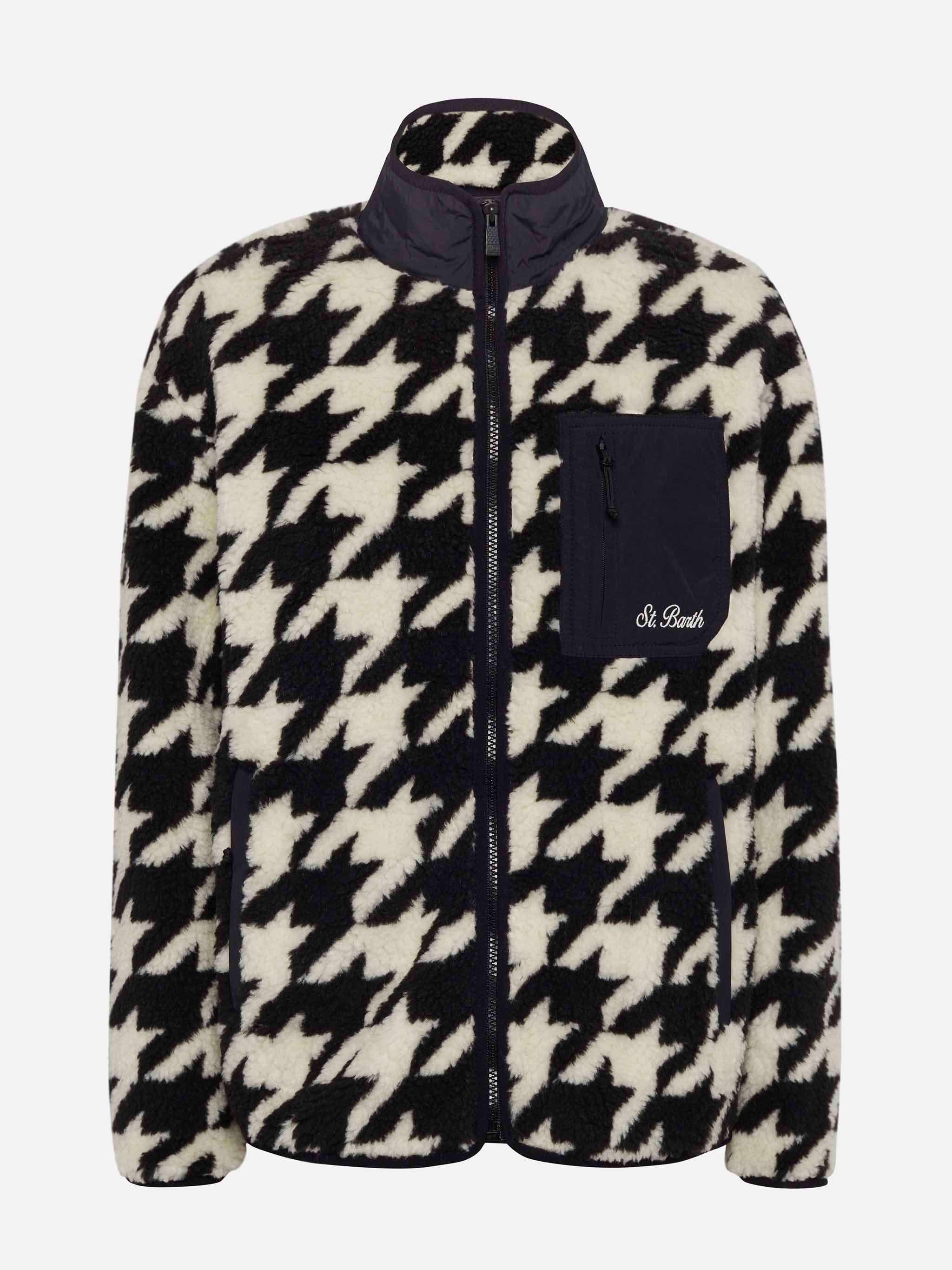 Teddy-fleece jacket Keystone with pied de poule print - Image 4