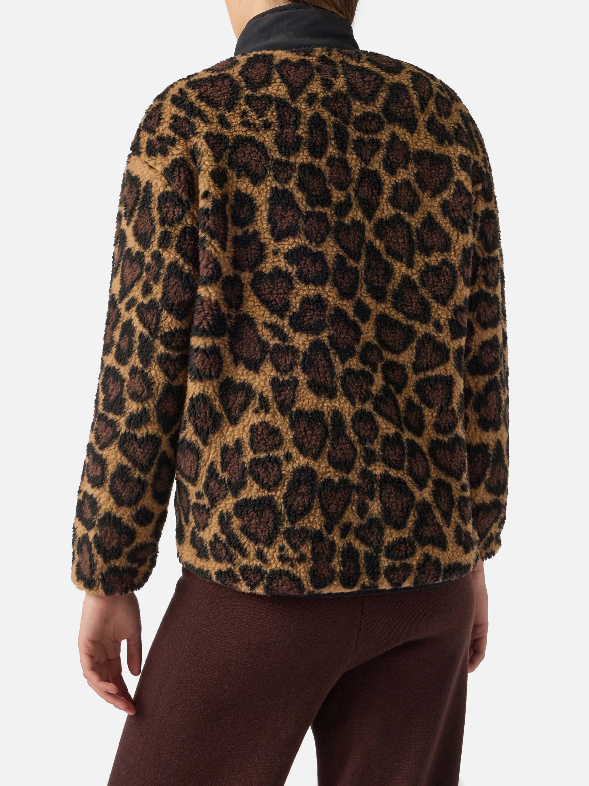 Teddy-fleece jacket Keystone with leopard print - Image 3