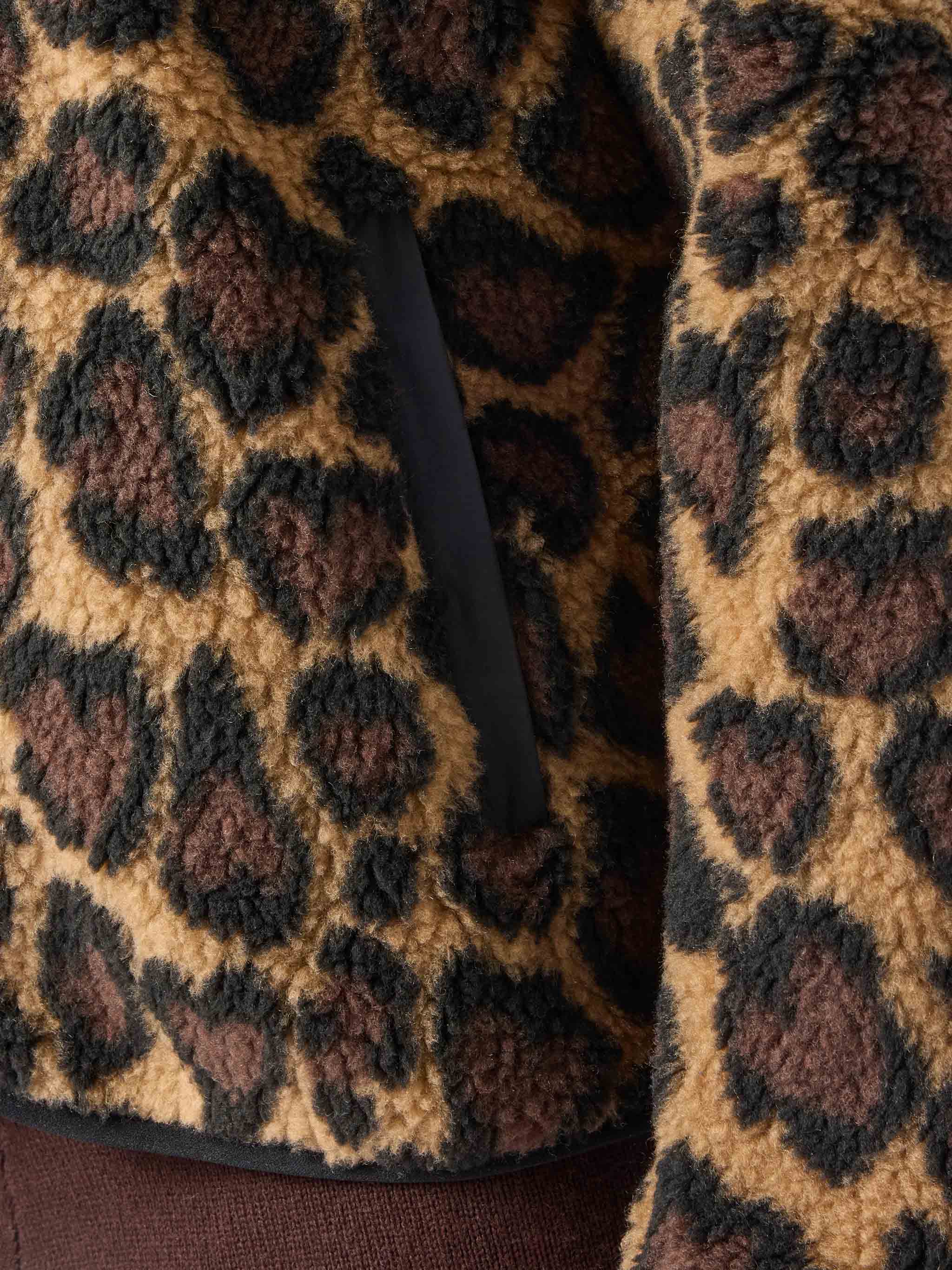 Teddy-fleece jacket Keystone with leopard print - Image 4
