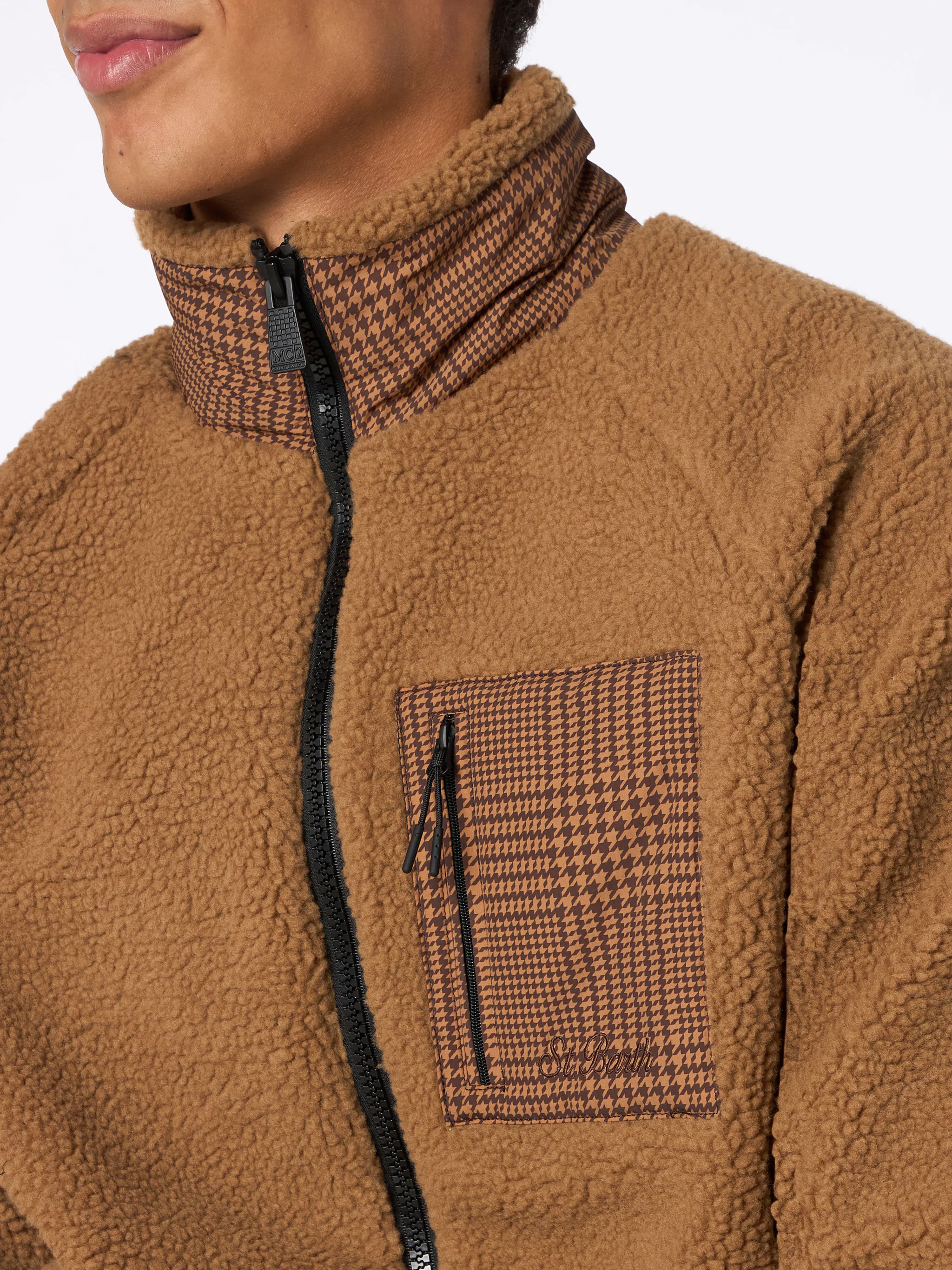 Keystone sherpa jacket with check pattern - Image 3