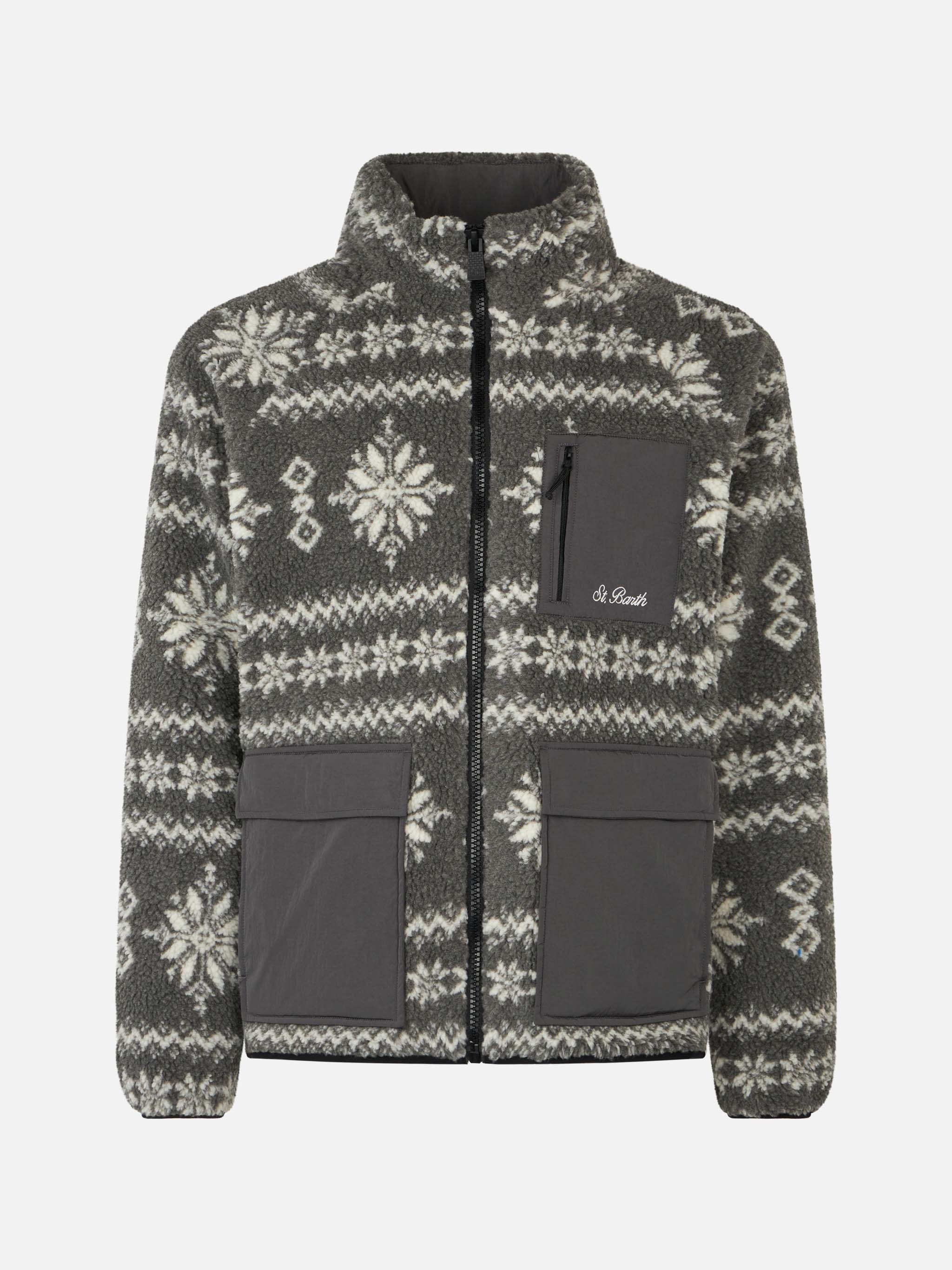 Keystone sherpa jacket with nordic pattern - Image 4