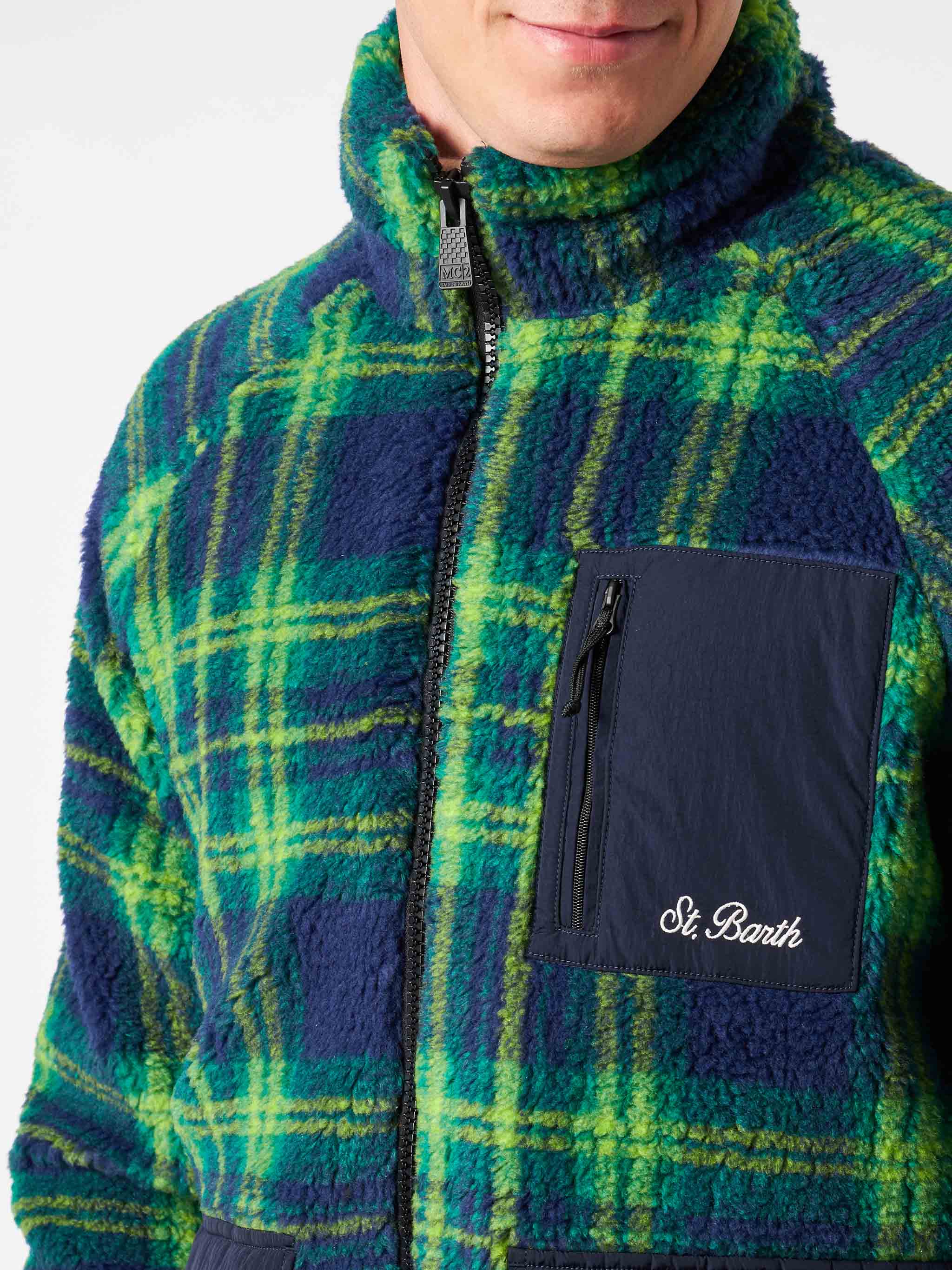 Keystone sherpa jacket with tartan pattern - Image 3