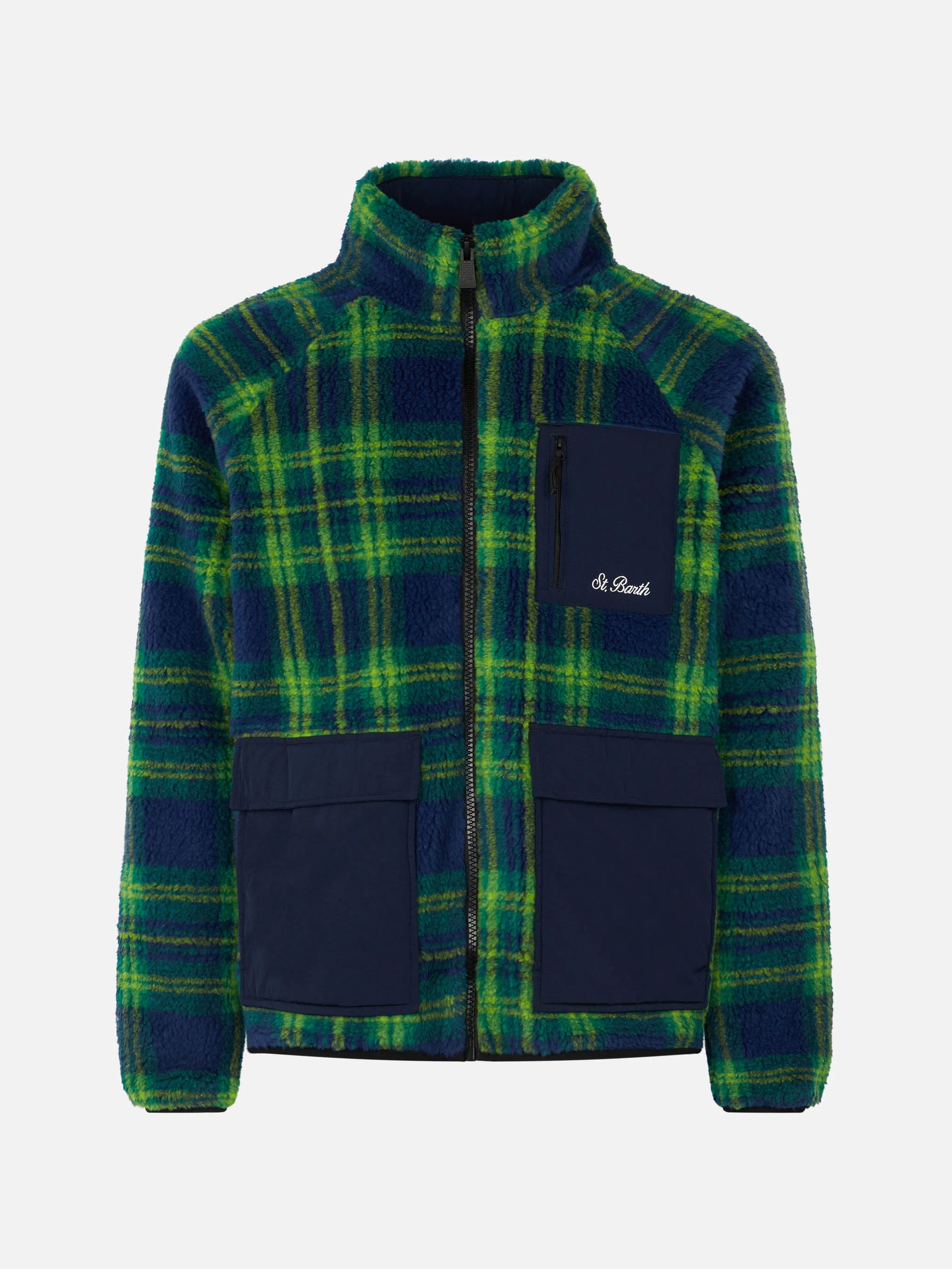 Keystone sherpa jacket with tartan pattern - Image 4