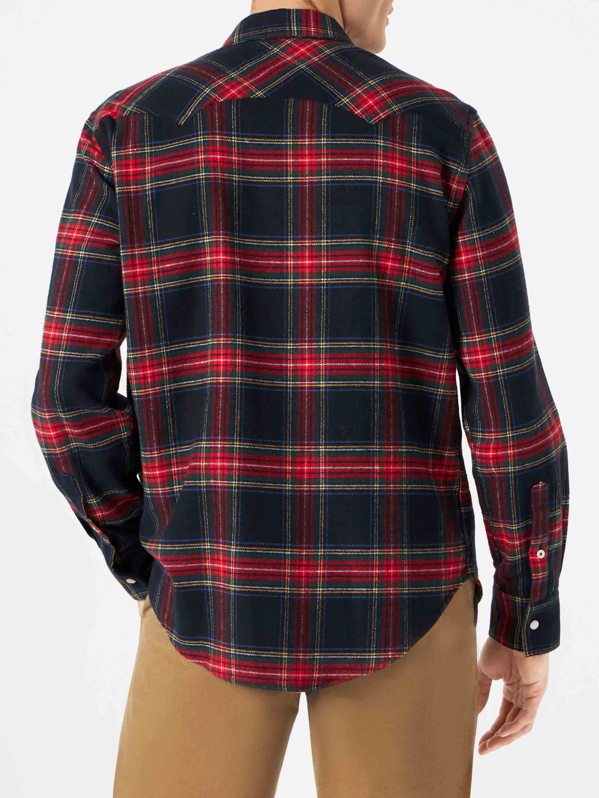 Greg navy tartan shirt - Image 3