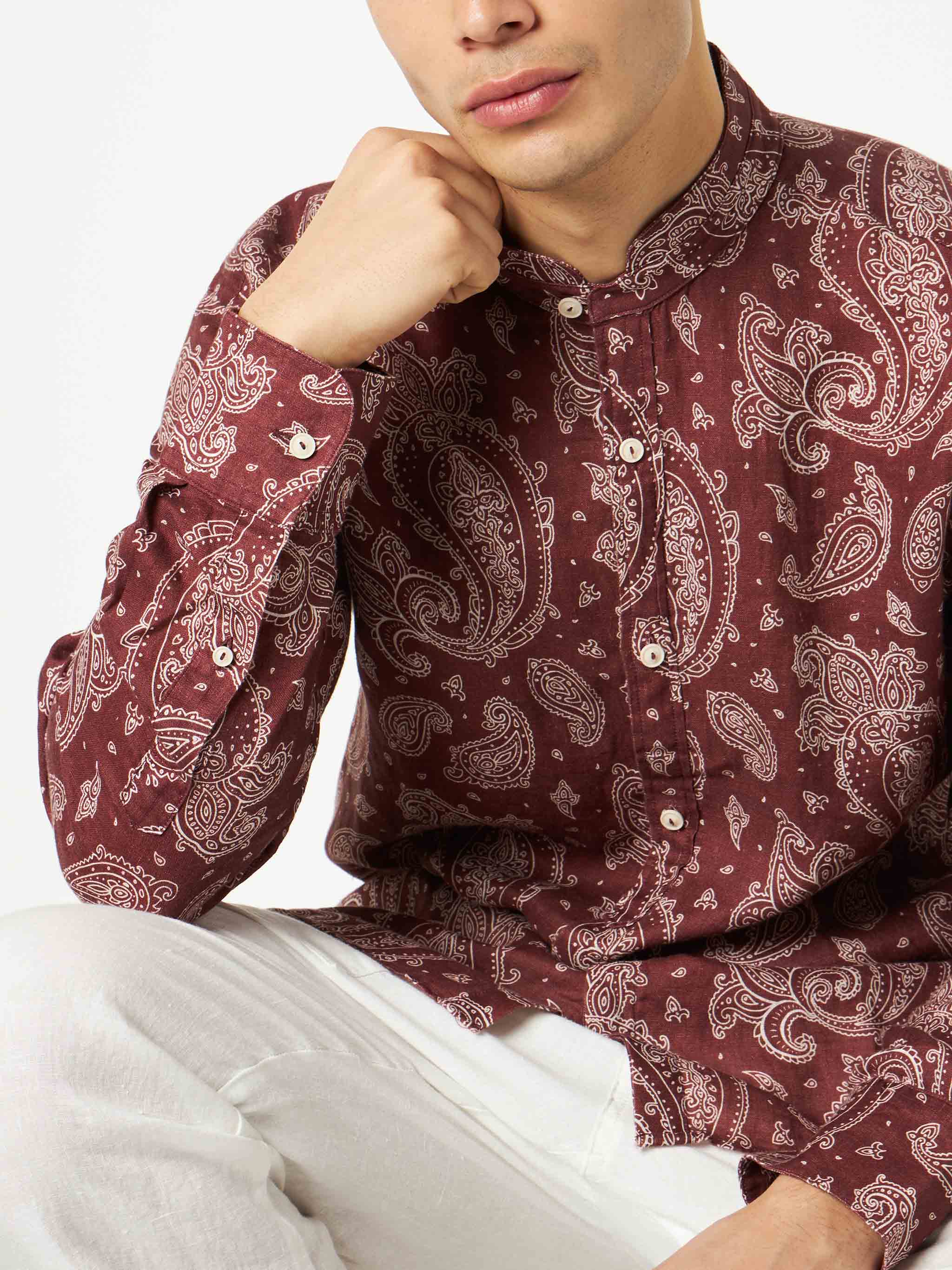 Klarke brown paisley shirt - Image 3