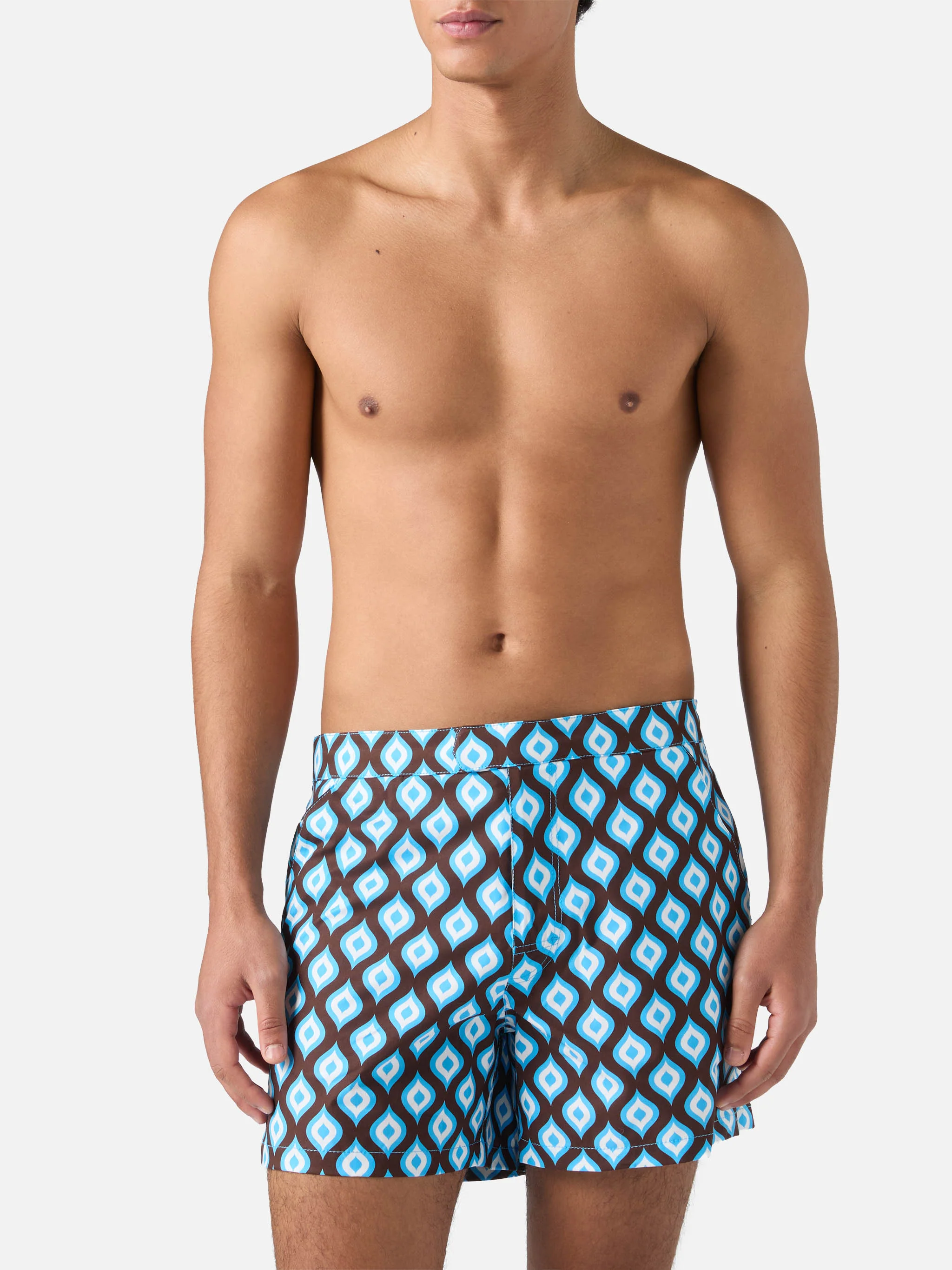 Short-length swim shorts Master with geometric print - Image 3