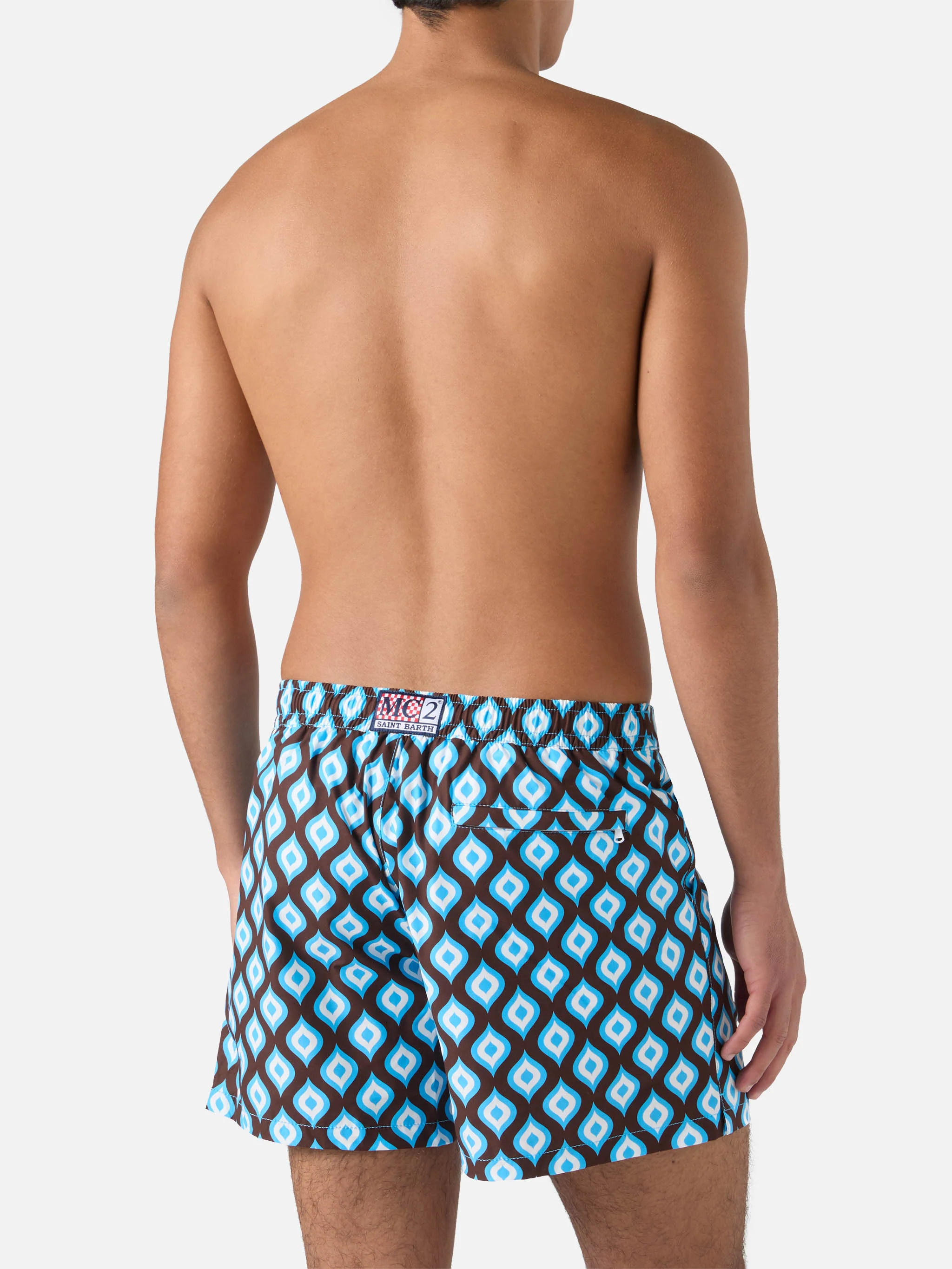 Short-length swim shorts Master with geometric print - Image 5