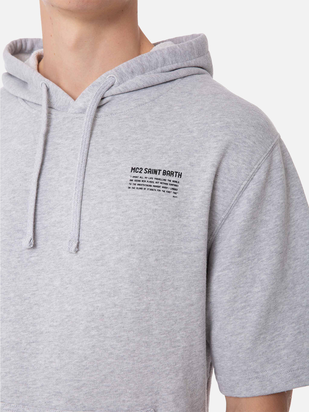 Mike grey short-sleeve hoodie - Image 2