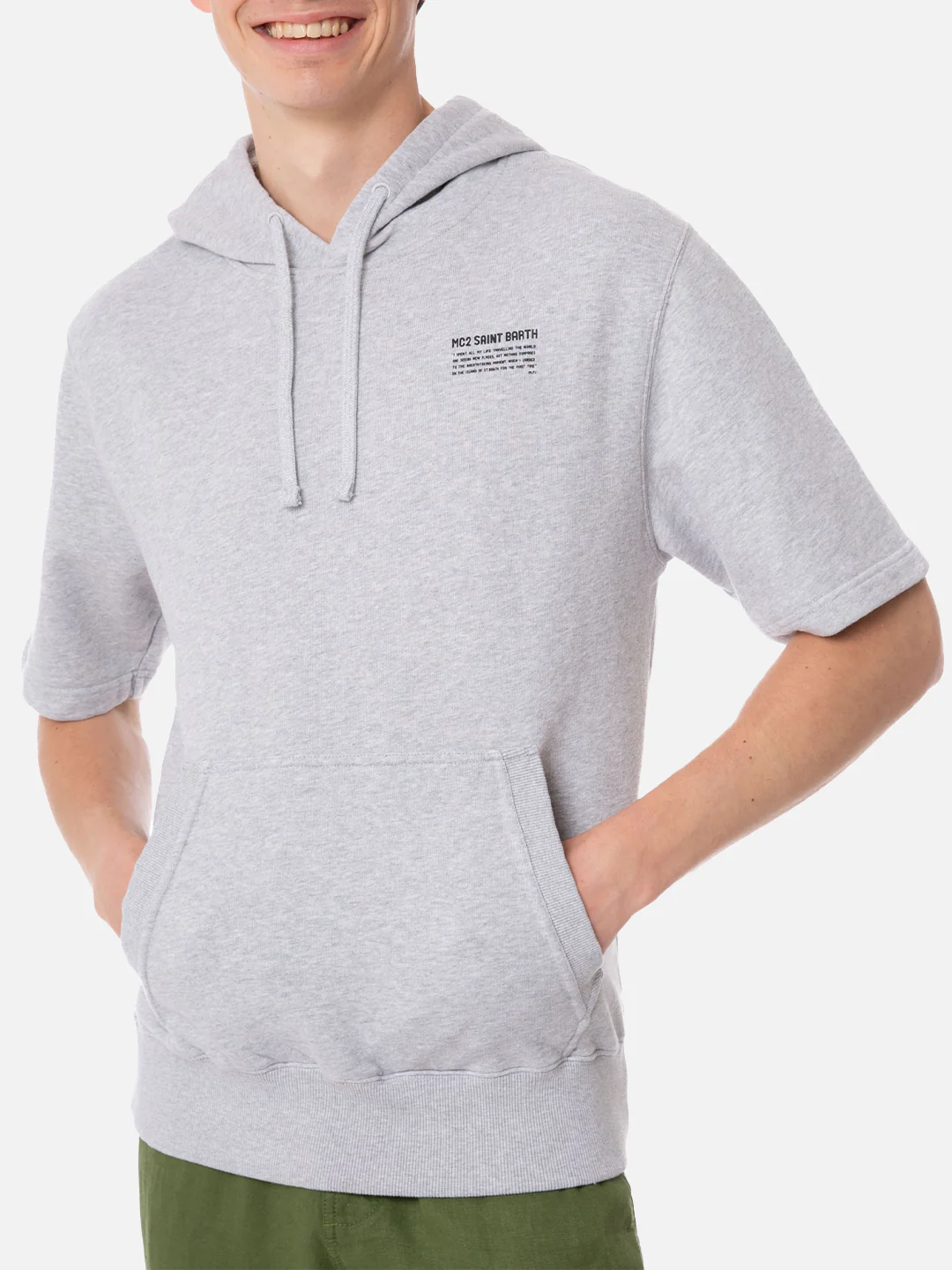 Mike grey short-sleeve hoodie - Image 3