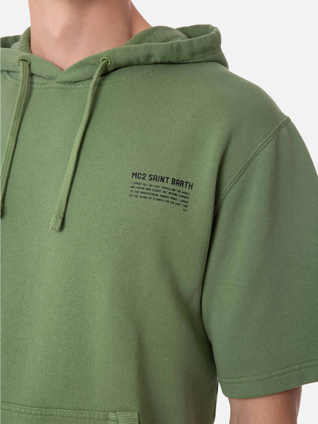 Mike green short-sleeve hoodie - Image 2