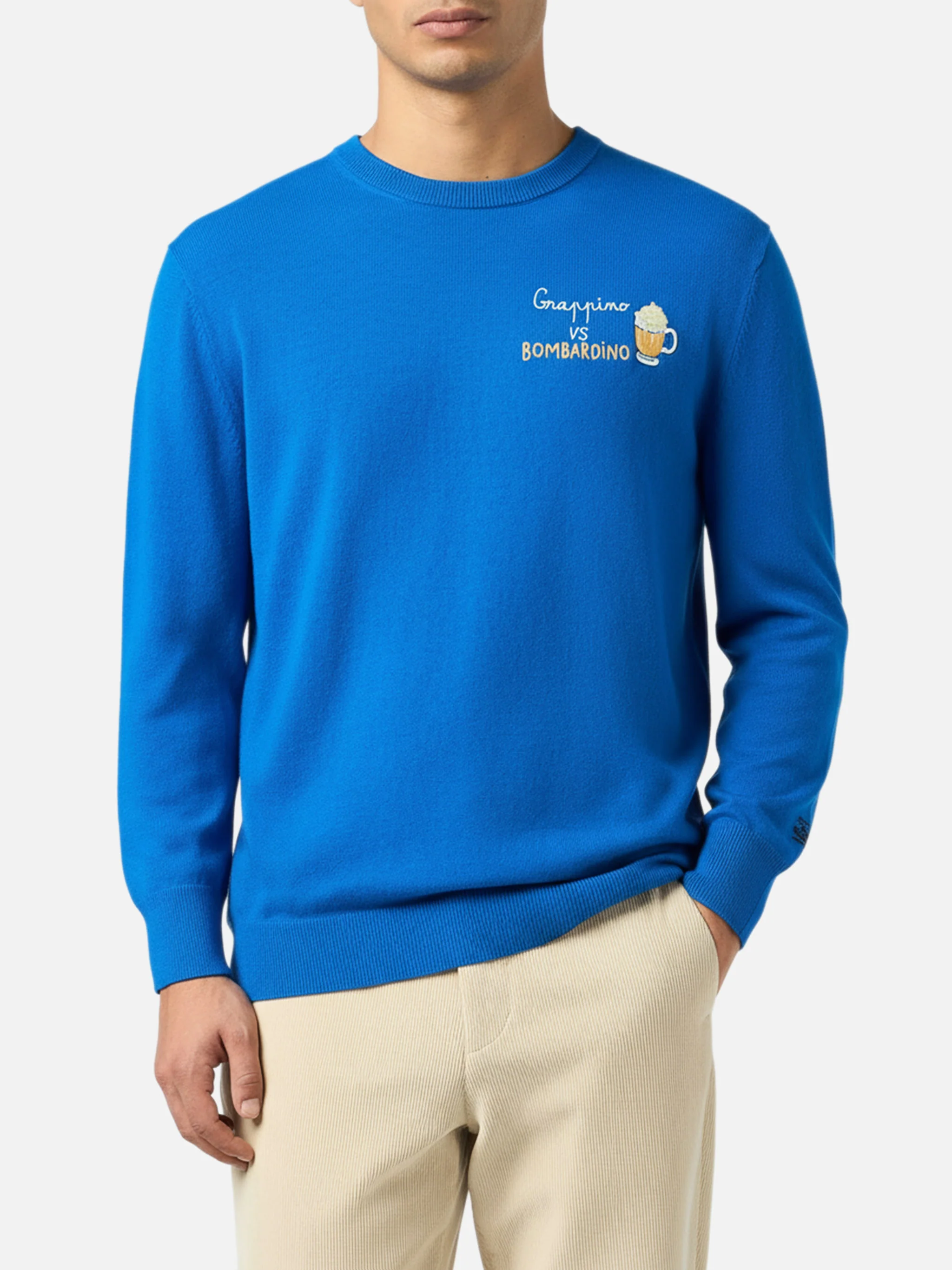 Crewneck sweater Heron with Grappino vs Bombardino embroidery - Image 2