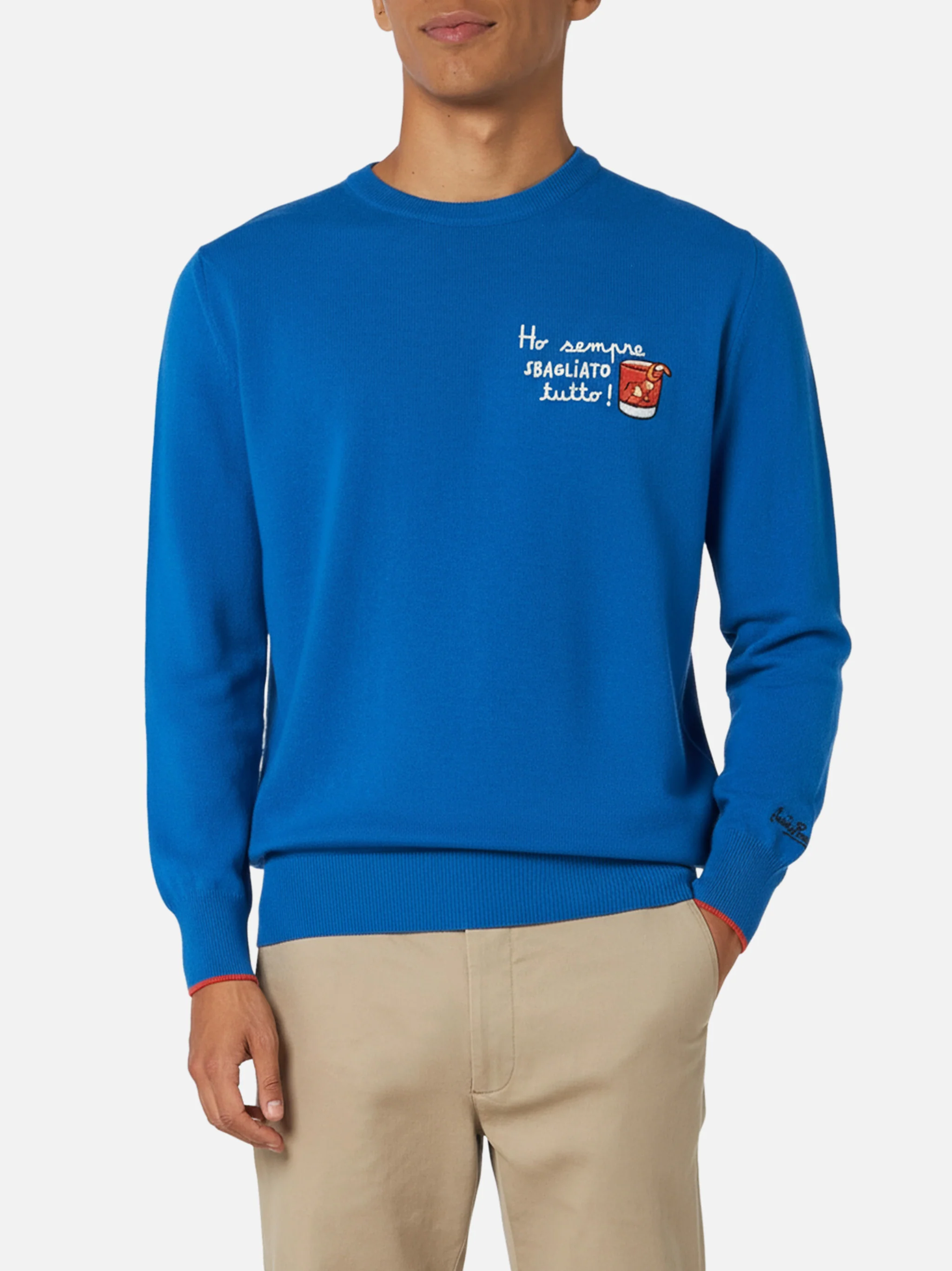 Crewneck sweater Heron with Ho sempre sbagliato tutto embroidery - Image 2