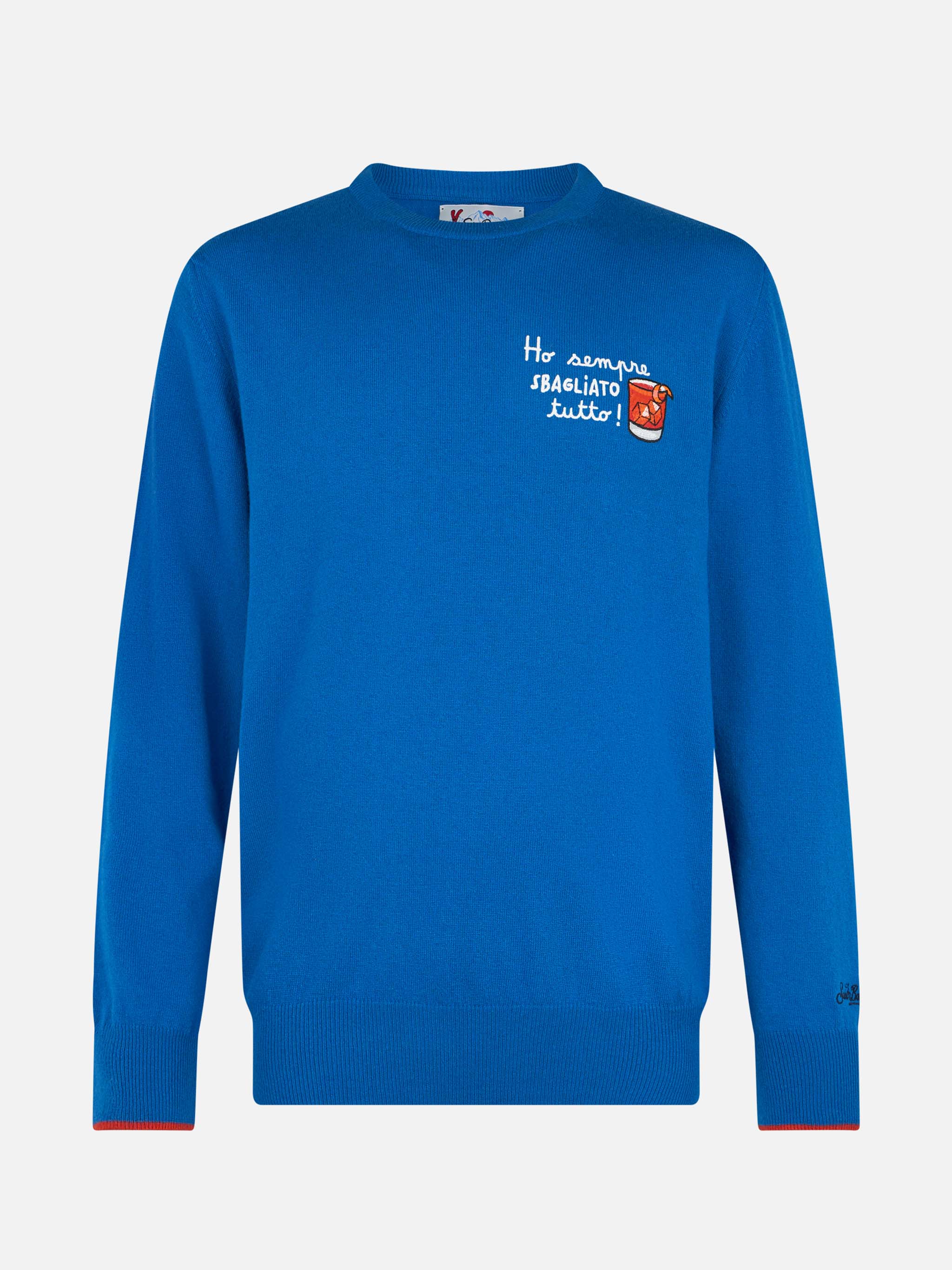Crewneck sweater Heron with Ho sempre sbagliato tutto embroidery - Image 3