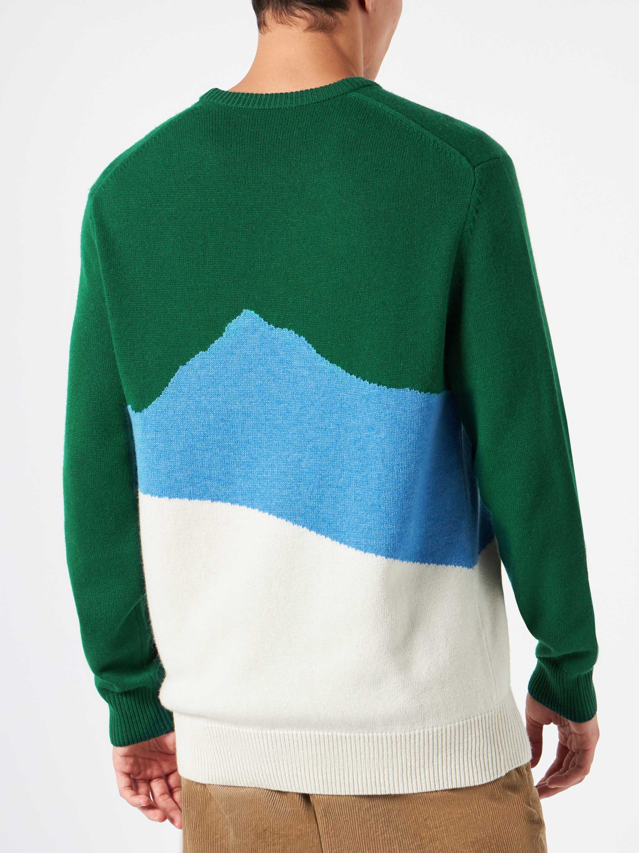 Crewneck sweater Heron with Aspen vintage postcard jacquard - Image 3
