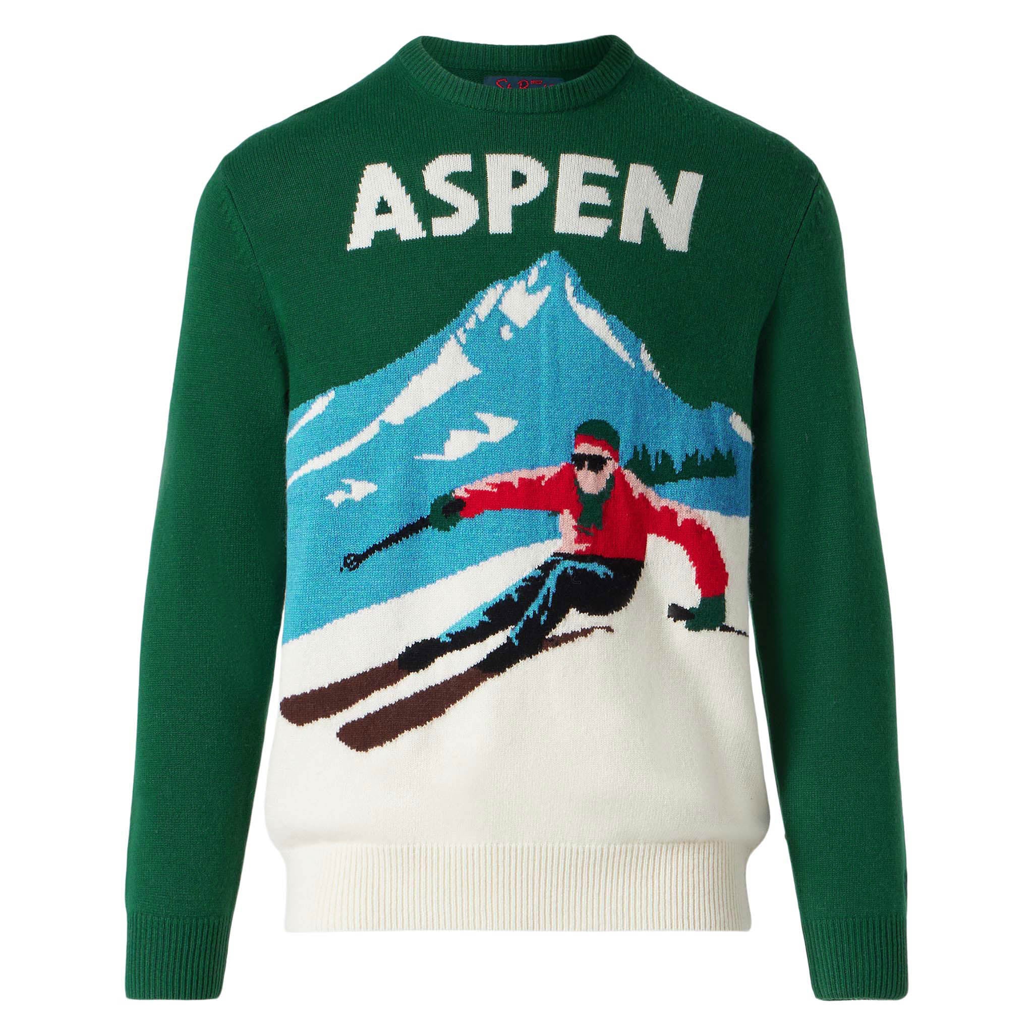 Crewneck sweater Heron with Aspen vintage postcard jacquard - Image 4
