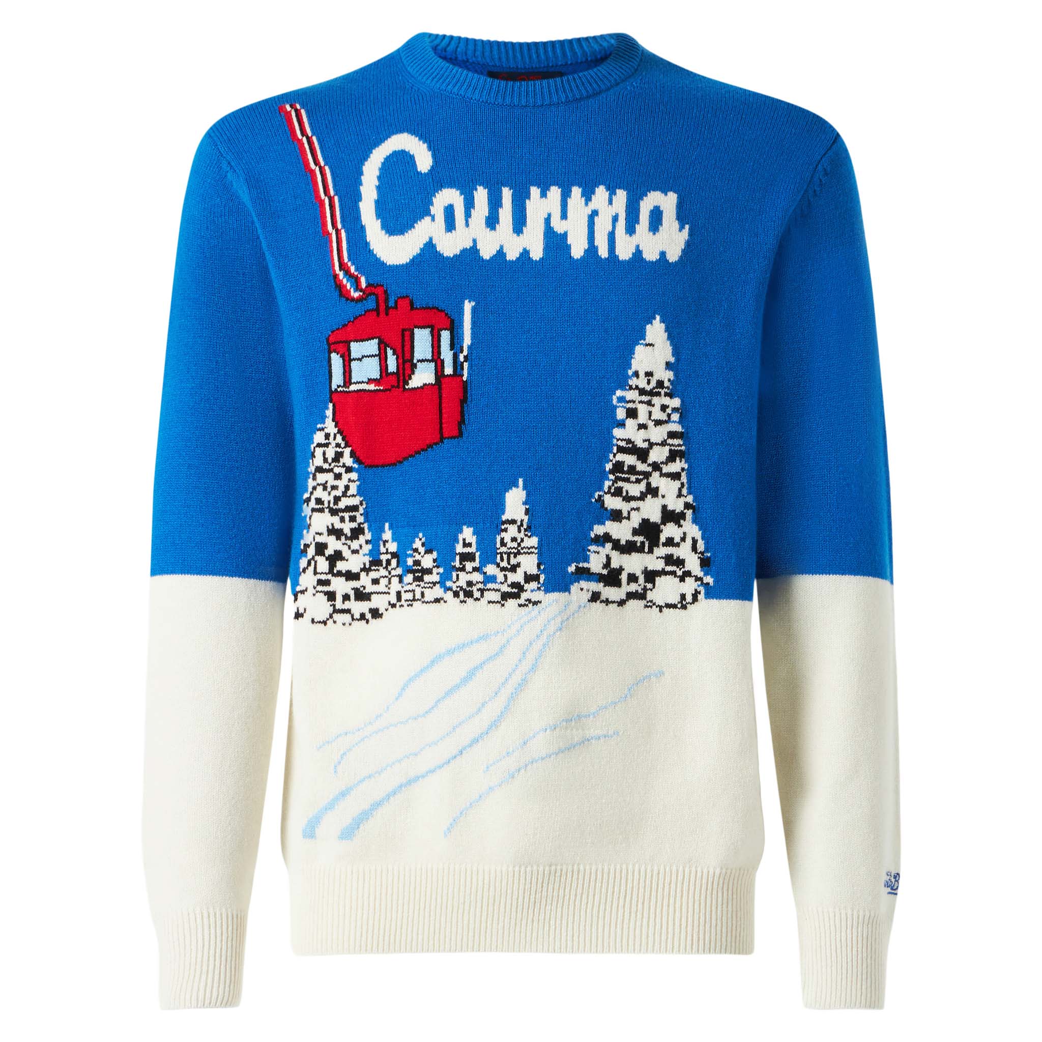 Crewneck sweater Heron with Courma postcard jacquard - Image 3