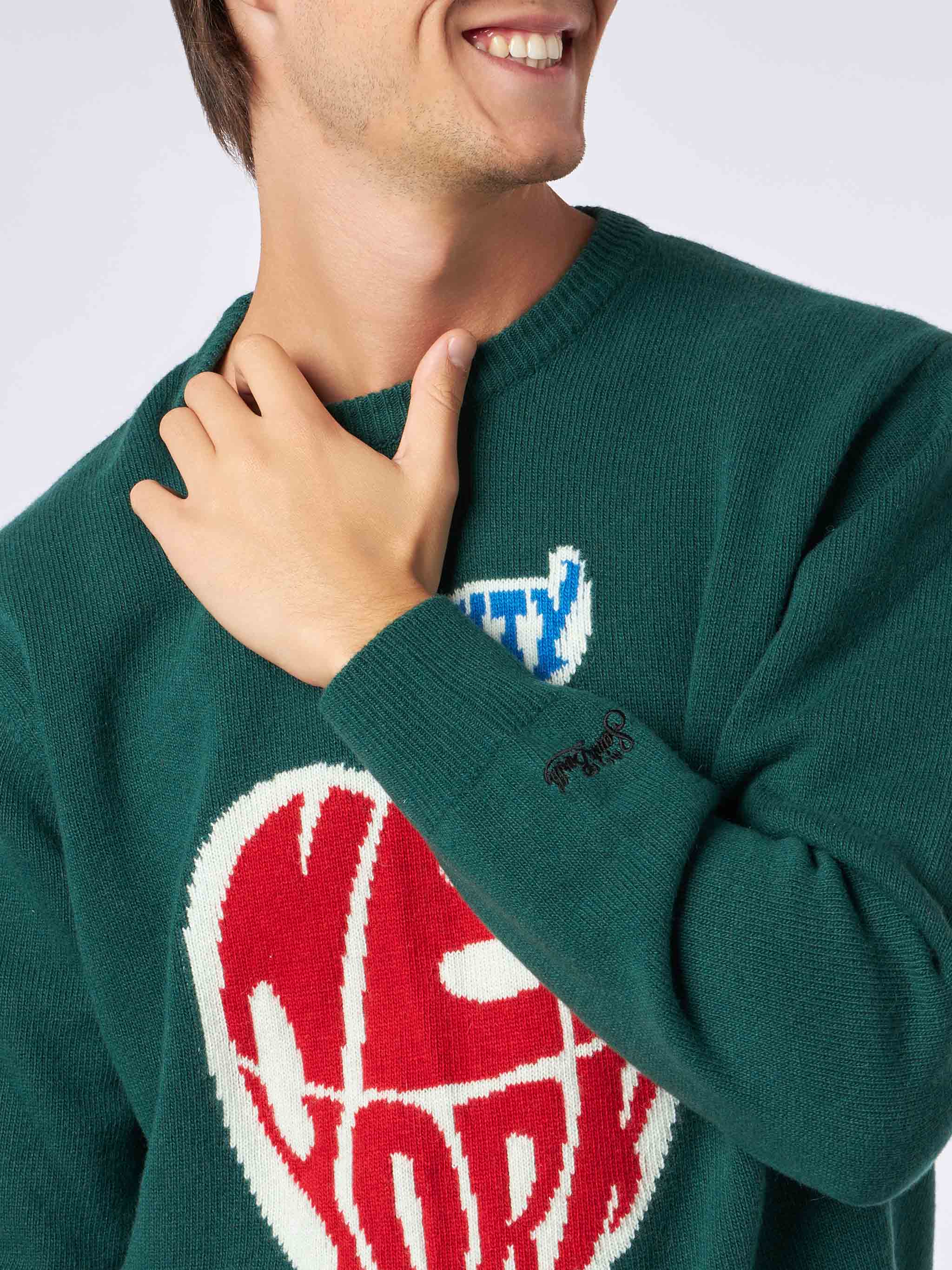 Crewneck sweater Heron with New York apple jacquard - Image 2