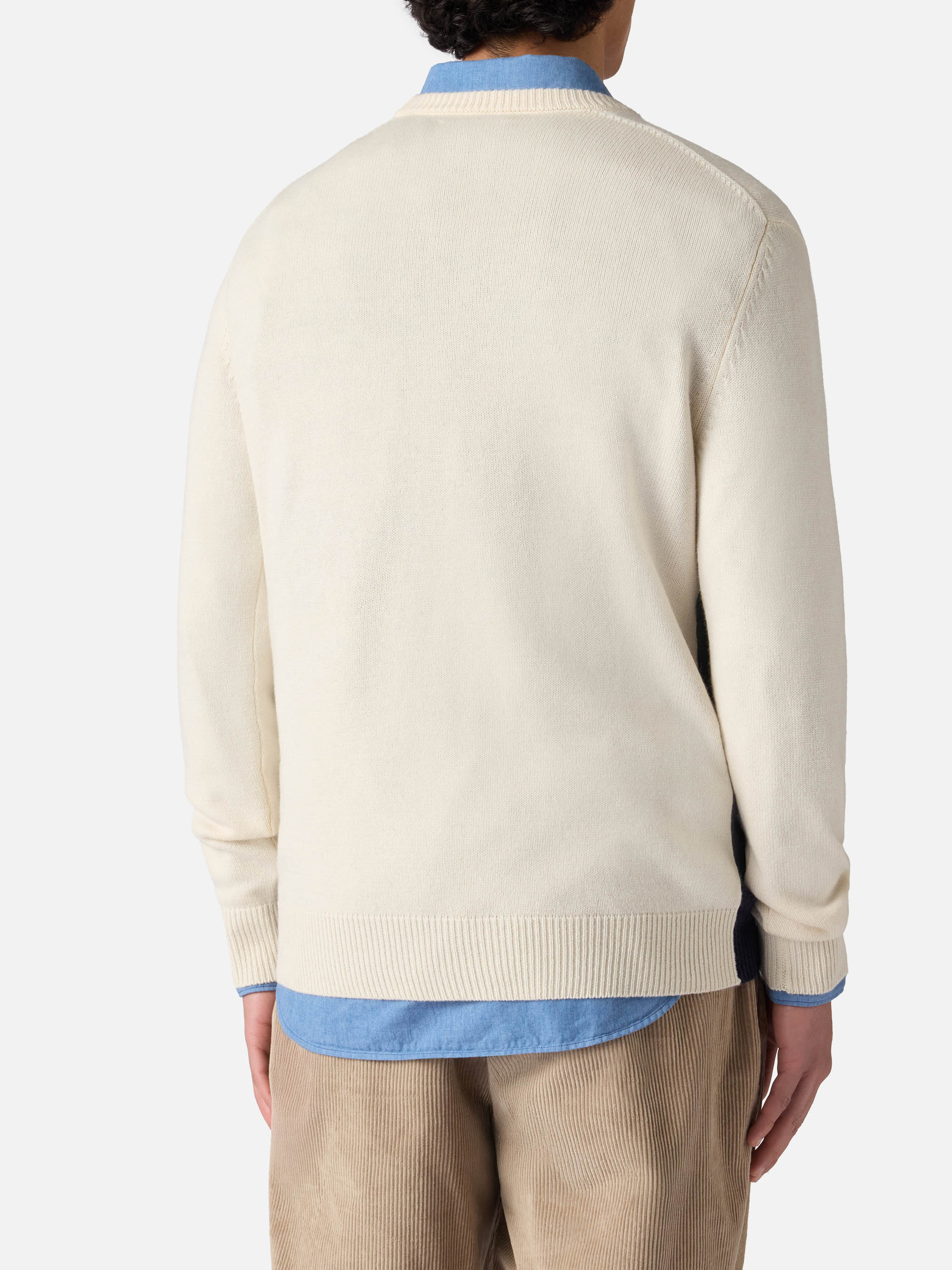 Crewneck sweater Heron with St. Moritz postcard jacquard - Image 3