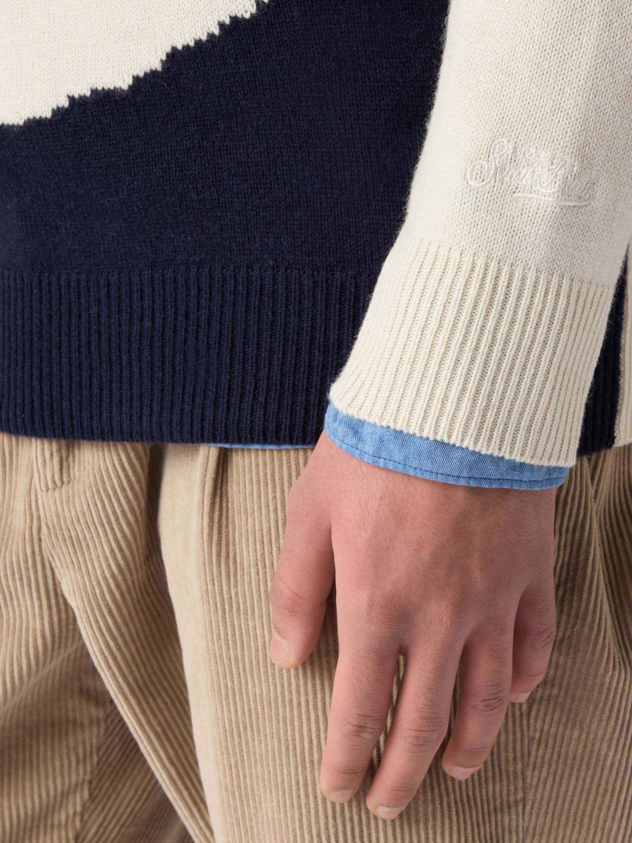 Crewneck sweater Heron with St. Moritz postcard jacquard - Image 4
