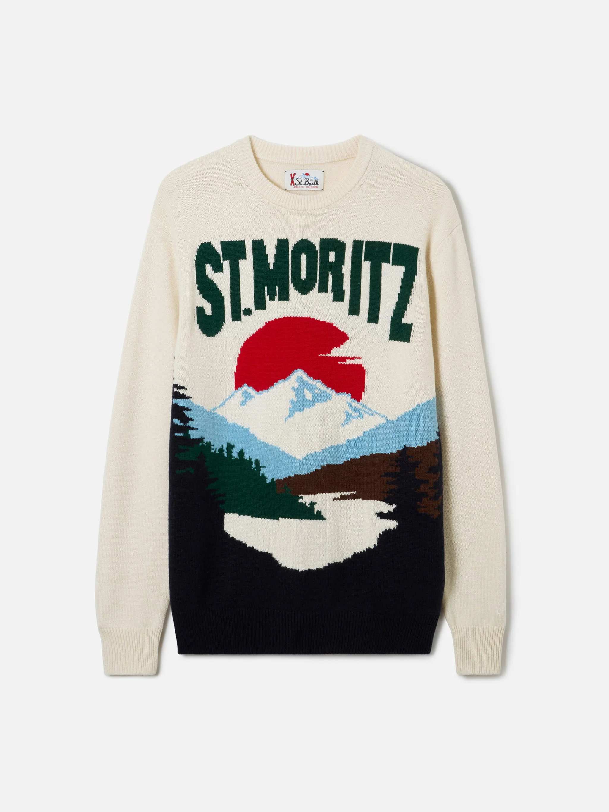 Crewneck sweater Heron with St. Moritz postcard jacquard - Image 5