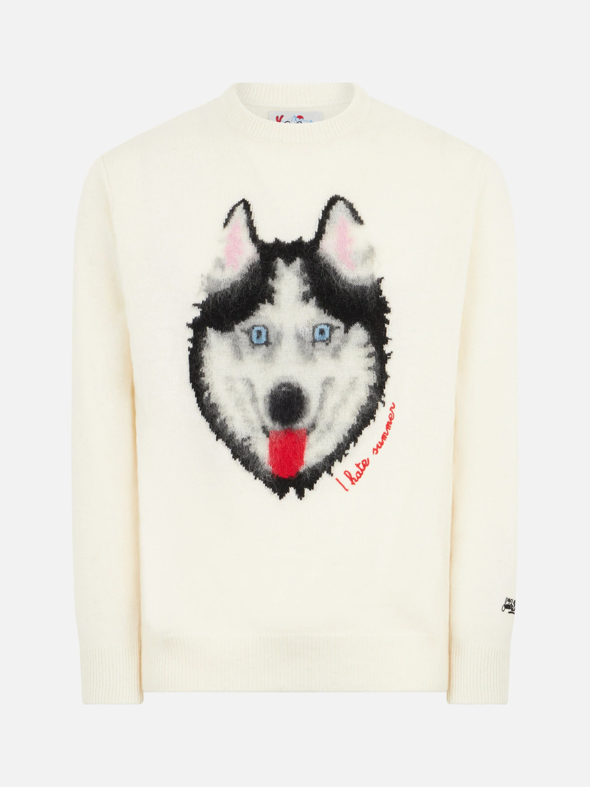 Heron sweater with wolf jacquard and embroidery - Image 4