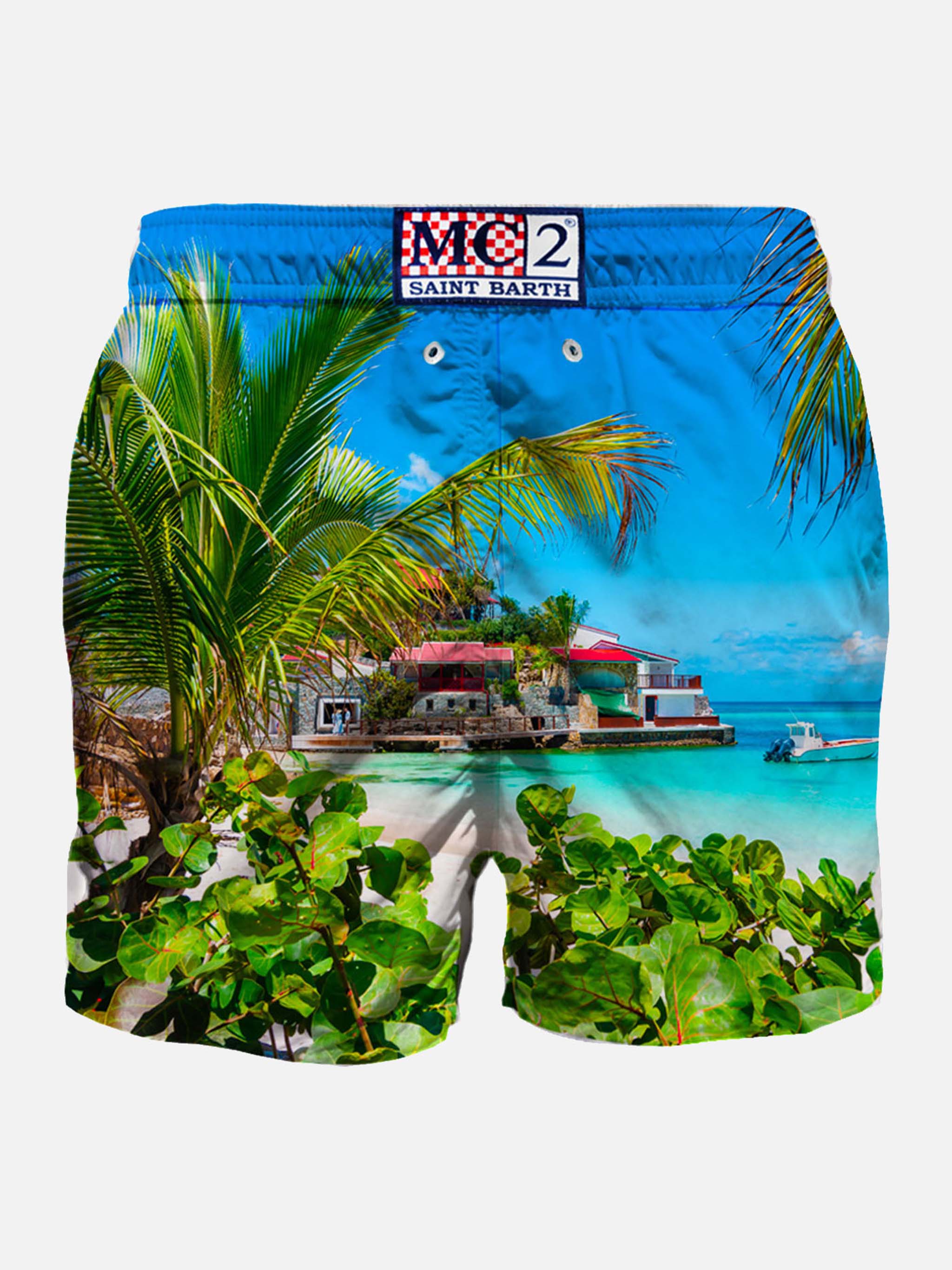 Gustavia Placed Print Caribbean Island swim shorts - Image 2
