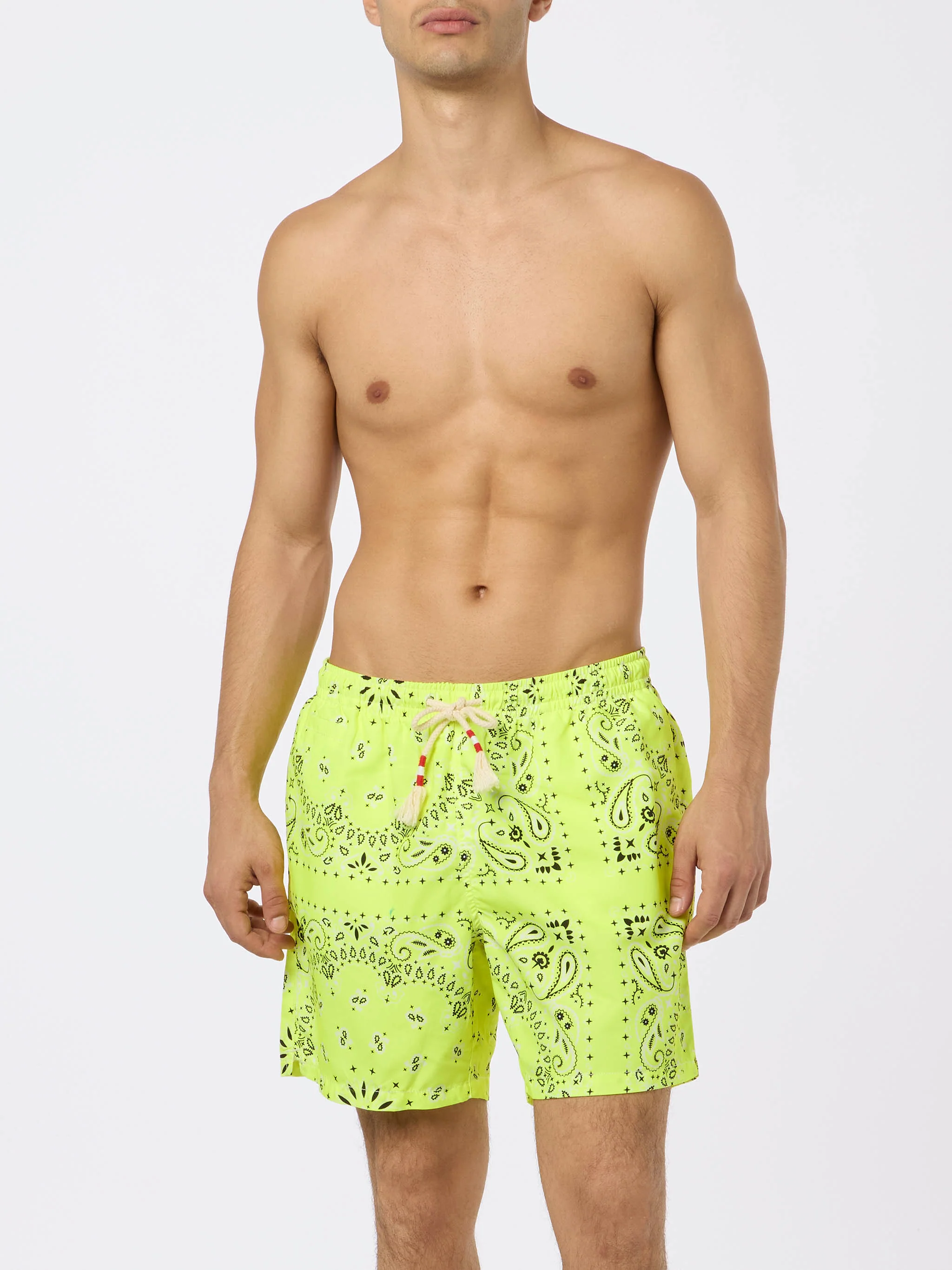 Fluo yellow bandana Caprese swim shorts - Image 3
