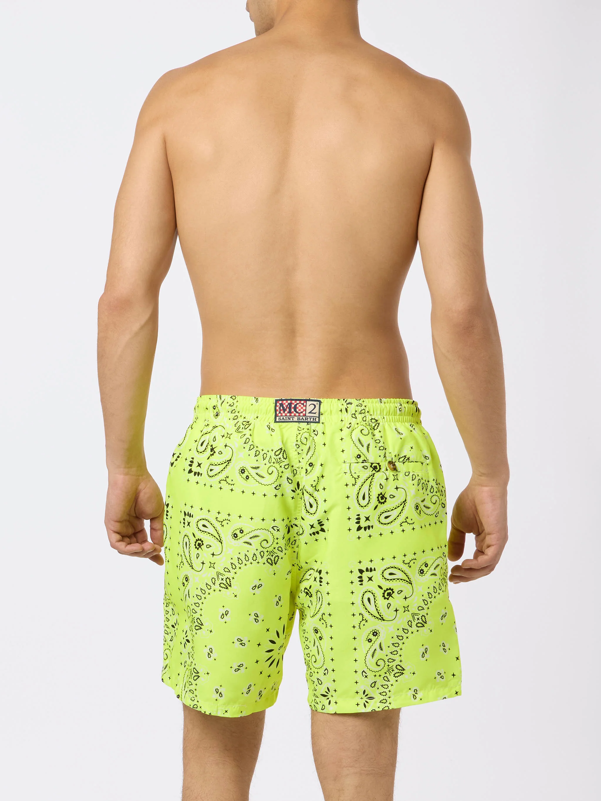 Fluo yellow bandana Caprese swim shorts - Image 4