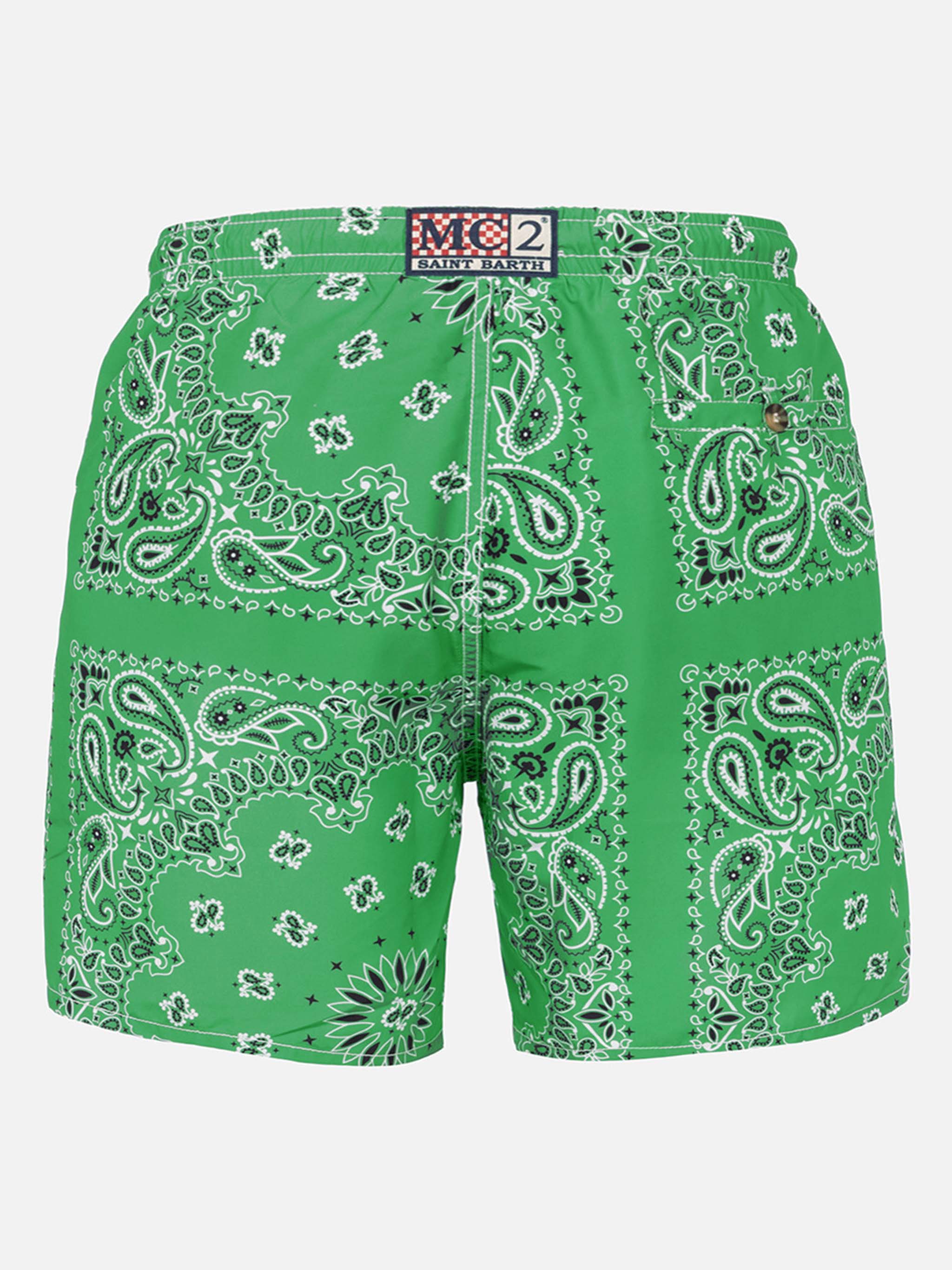 Green bandana Caprese swim shorts - Image 2
