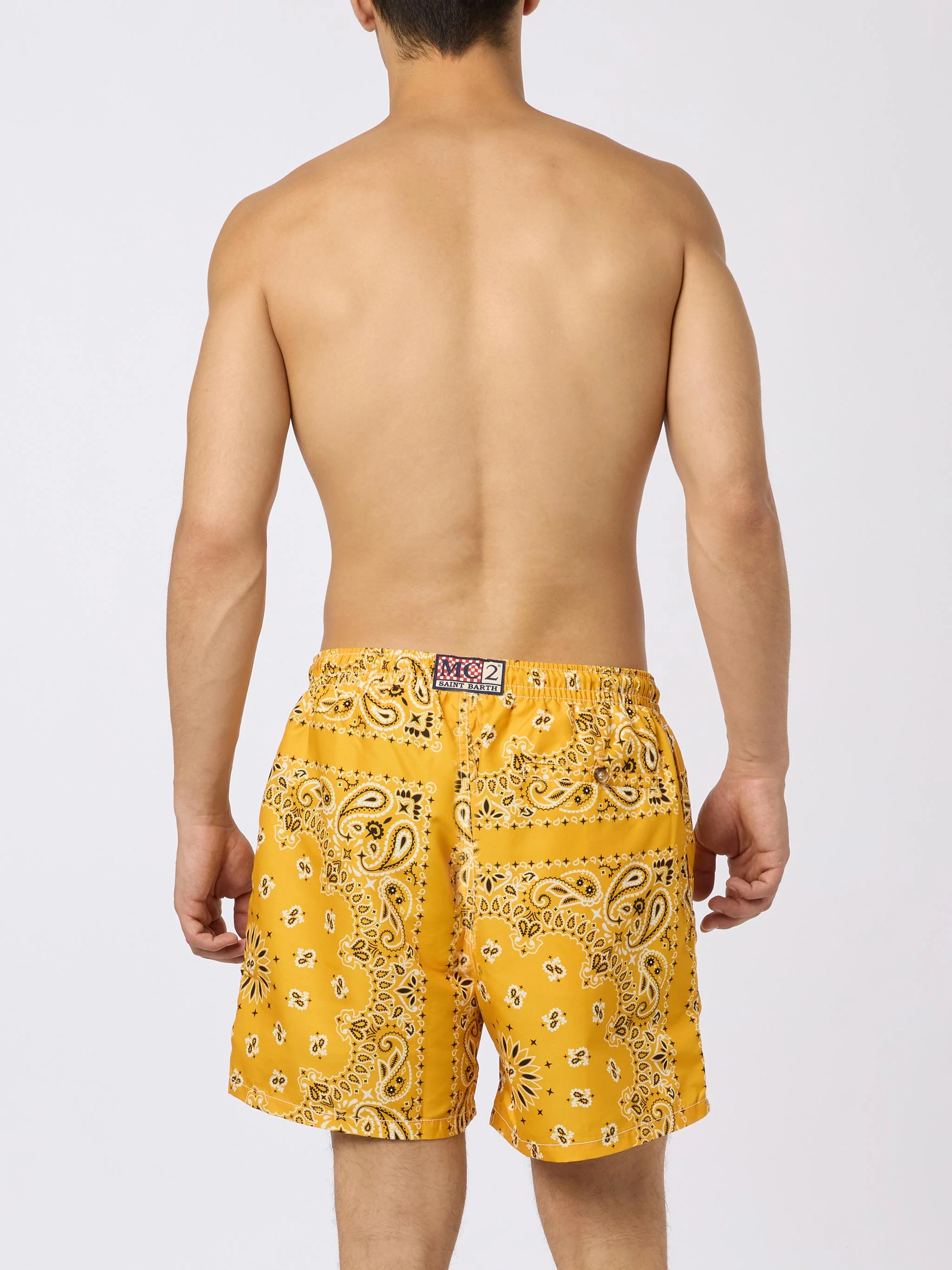 Ochre bandana Caprese swim shorts - Image 4