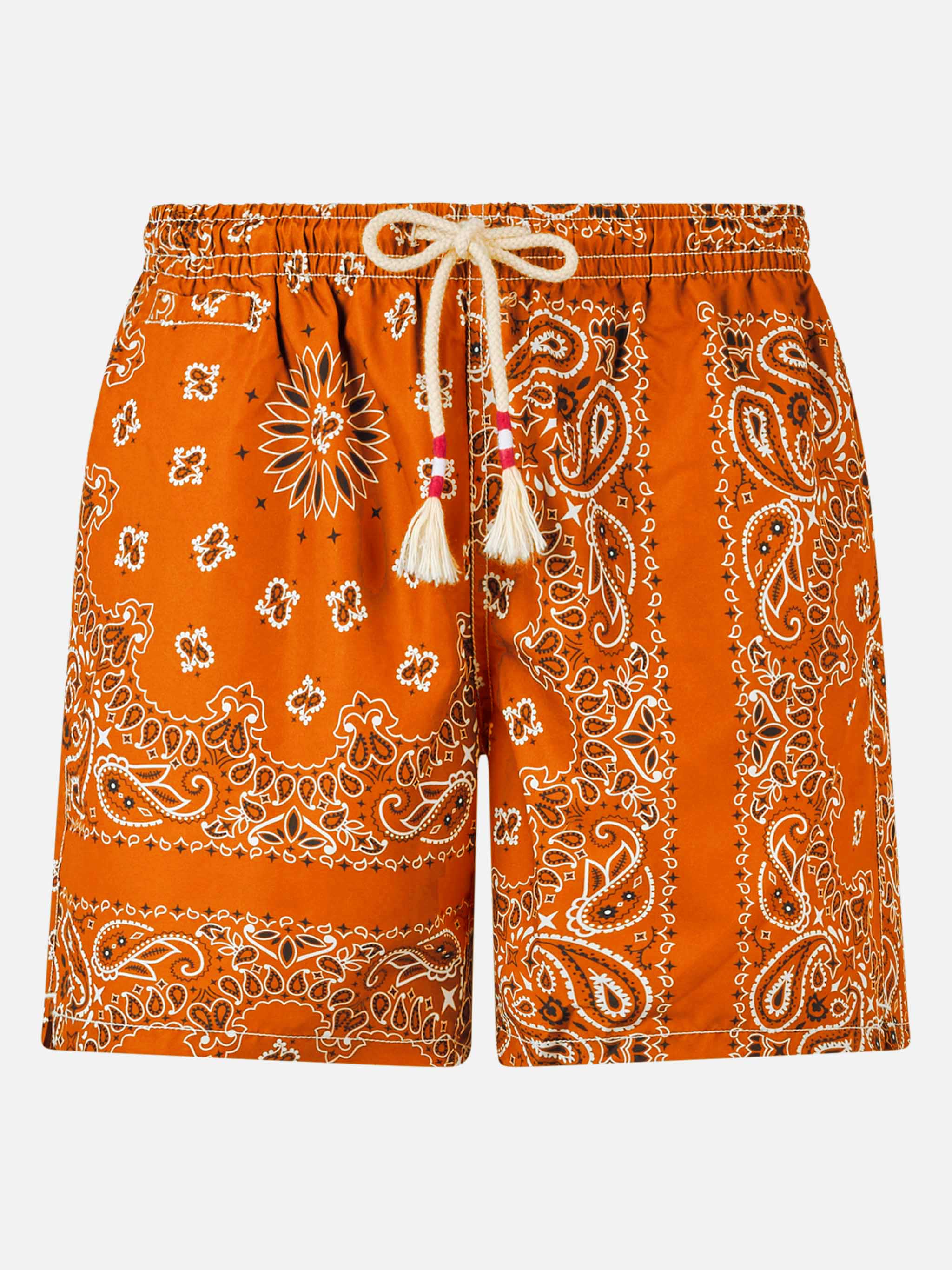 Caprese orange bandana swim shorts