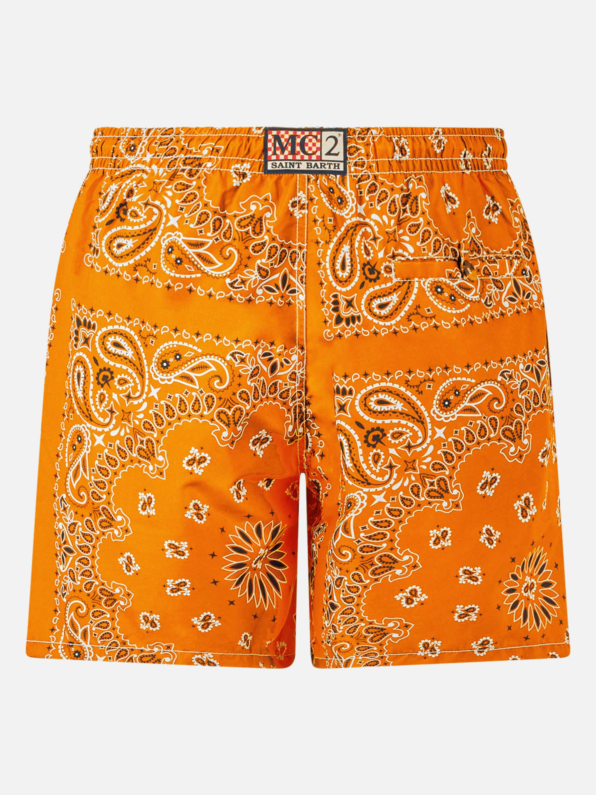 Orange bandana Caprese swim shorts - Image 2