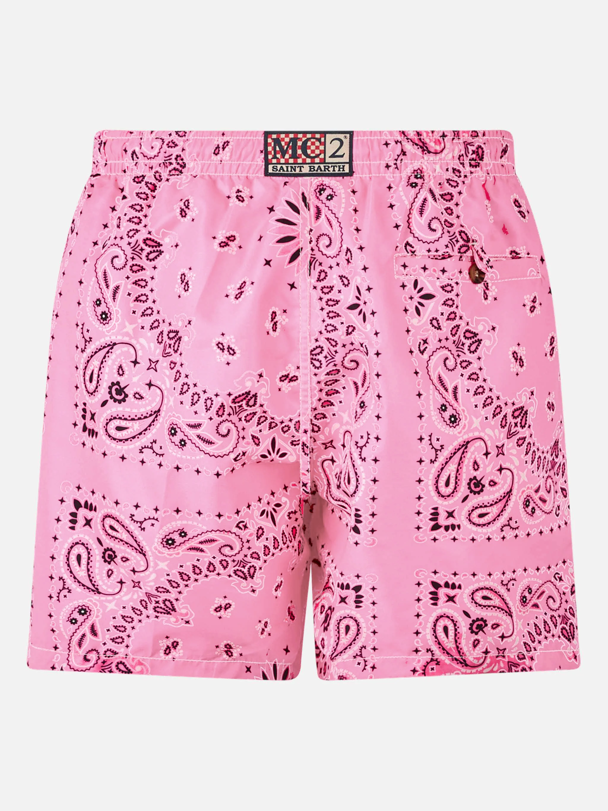 Pink bandana Caprese swim shorts - Image 2