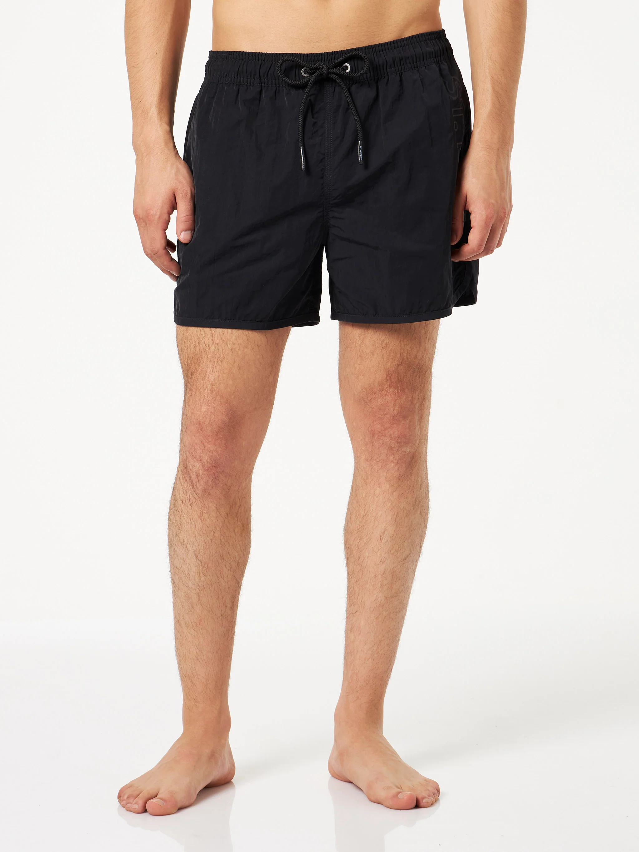 Alphaclub black swim shorts with side logo - Image 2