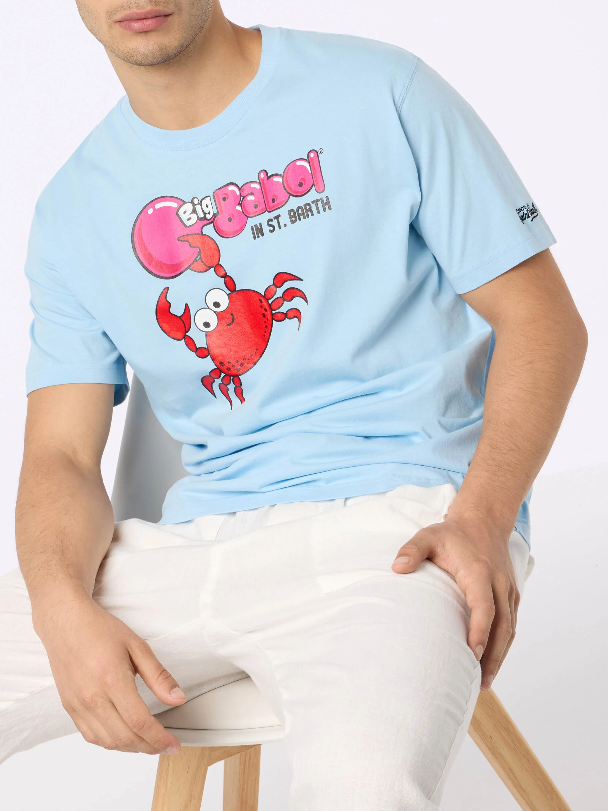 T-shirt with Big Babol crab print in light blue | Special Edition - Image 2