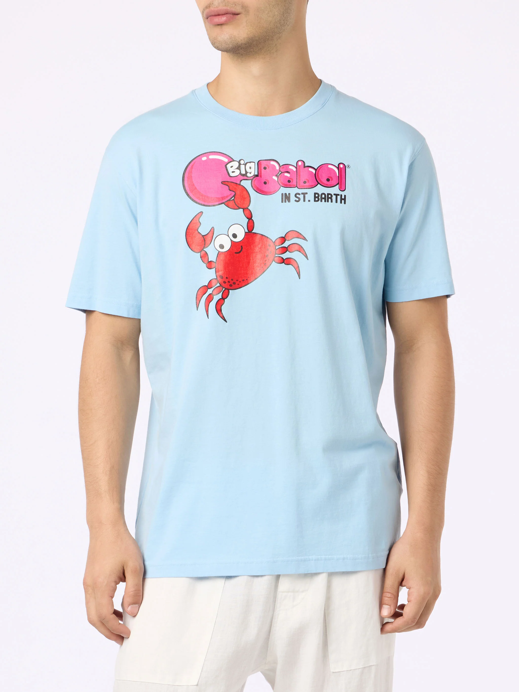 T-shirt with Big Babol crab print in light blue | Special Edition - Image 3