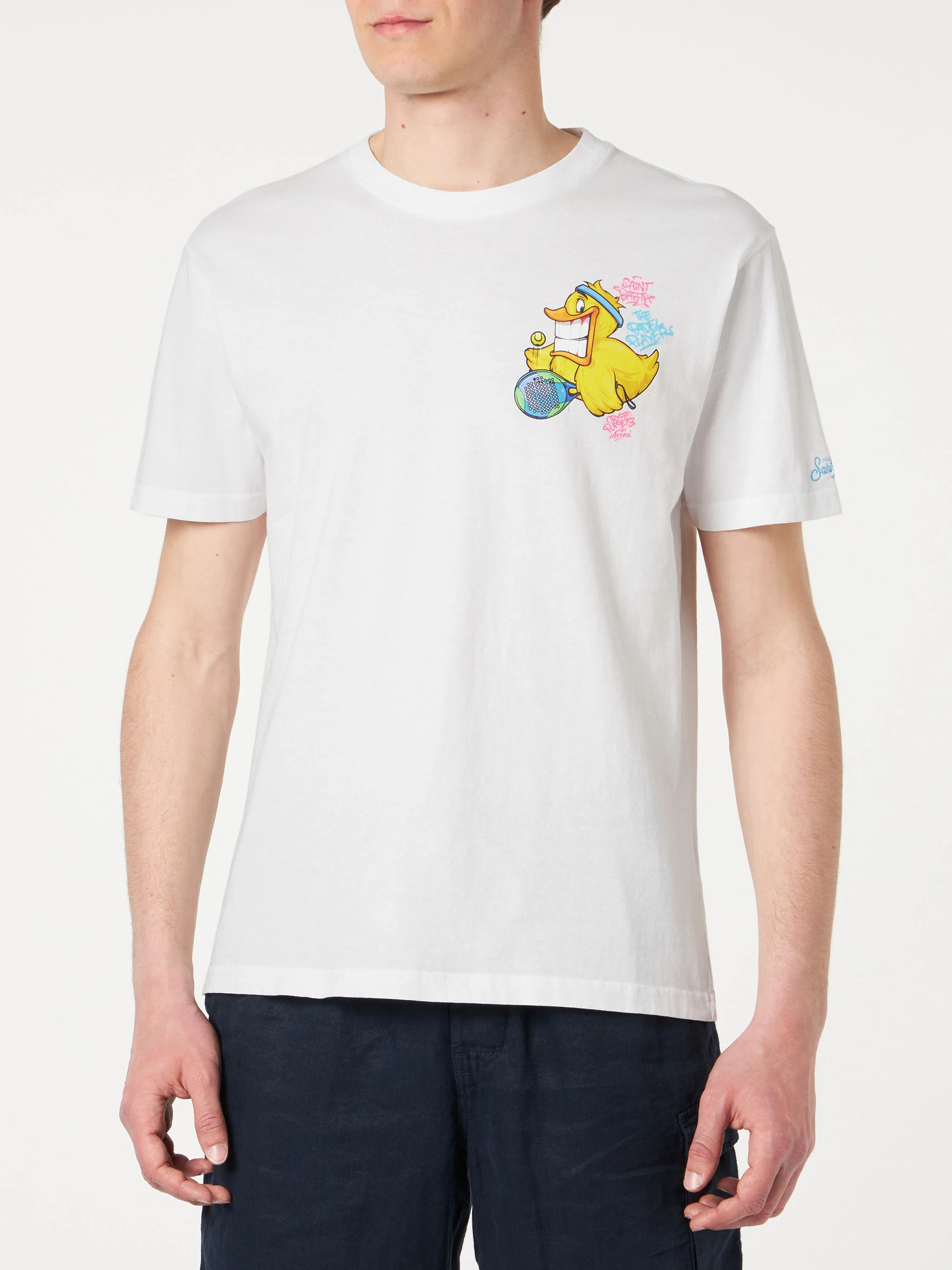 Portofino white cotton Crypto duck padel t-shirt | Special Edition - Image 4