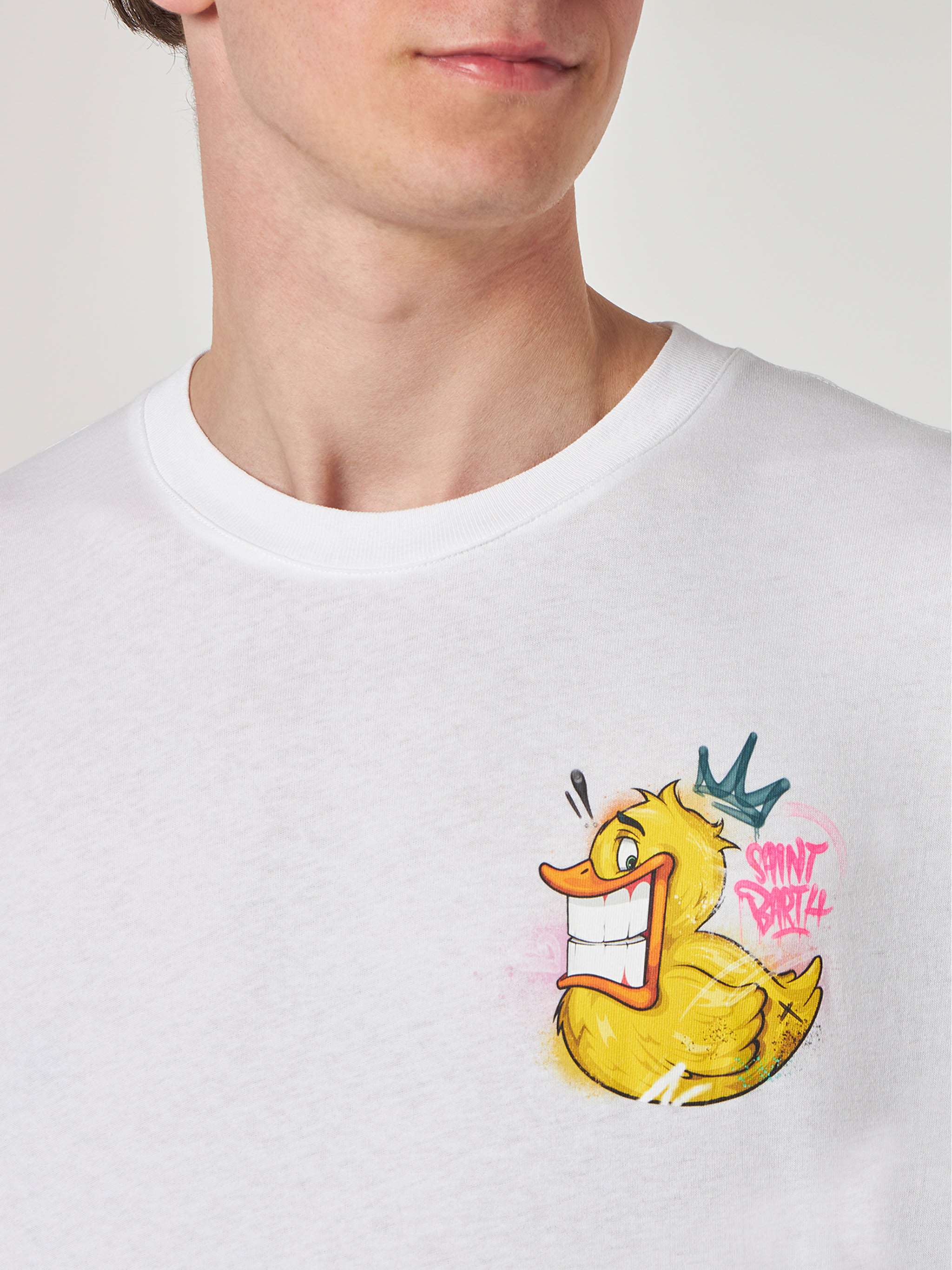 Portofino white cotton Crypto duck t-shirt | Special Edition - Image 2