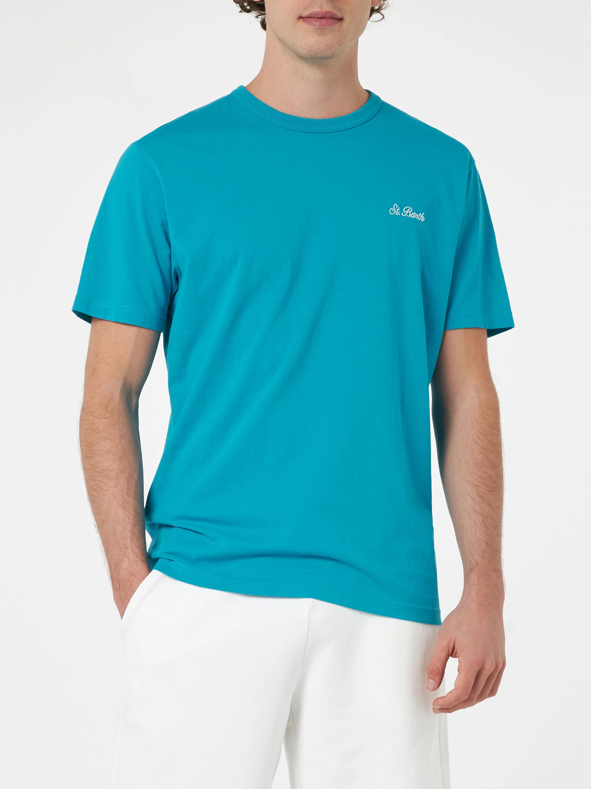 Dover teal cotton t-shirt - Image 3