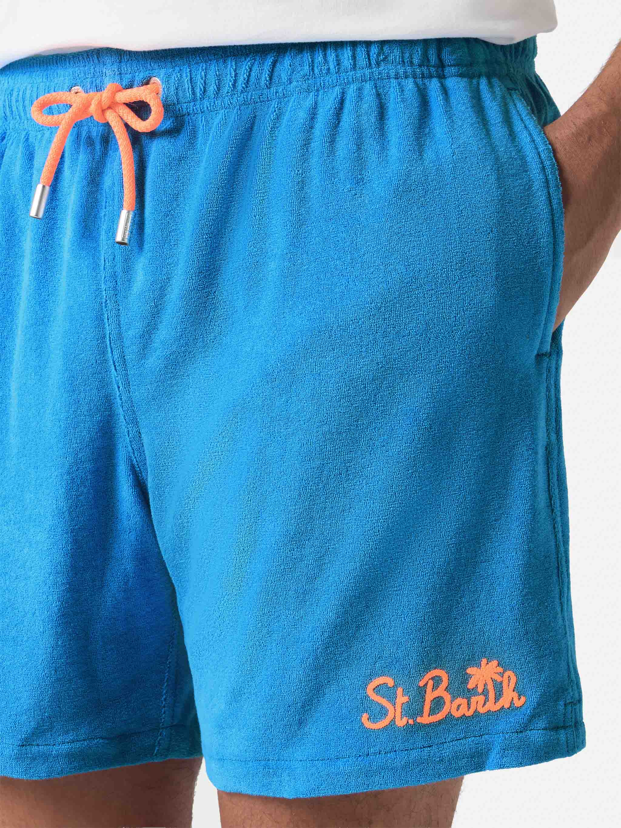 Gustavia terry swim shorts in bluette - Image 3