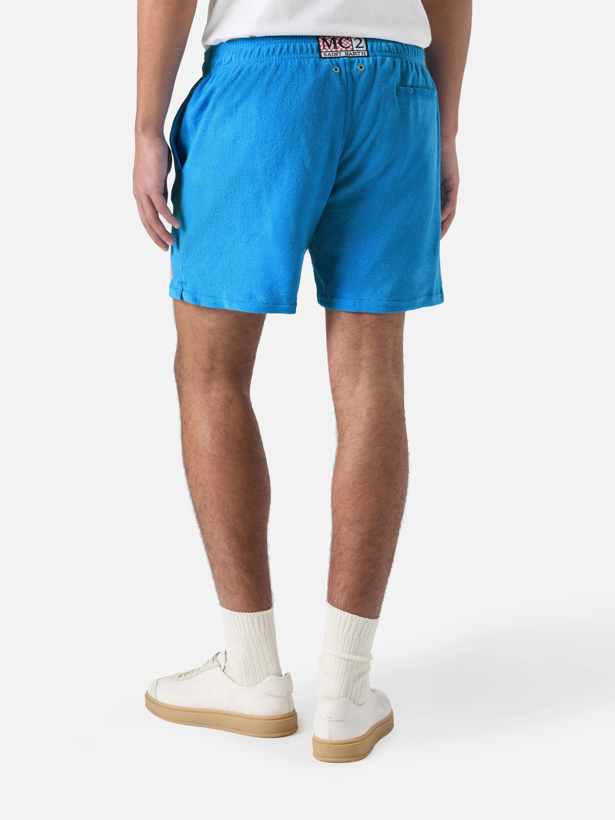 Gustavia terry swim shorts in bluette - Image 4