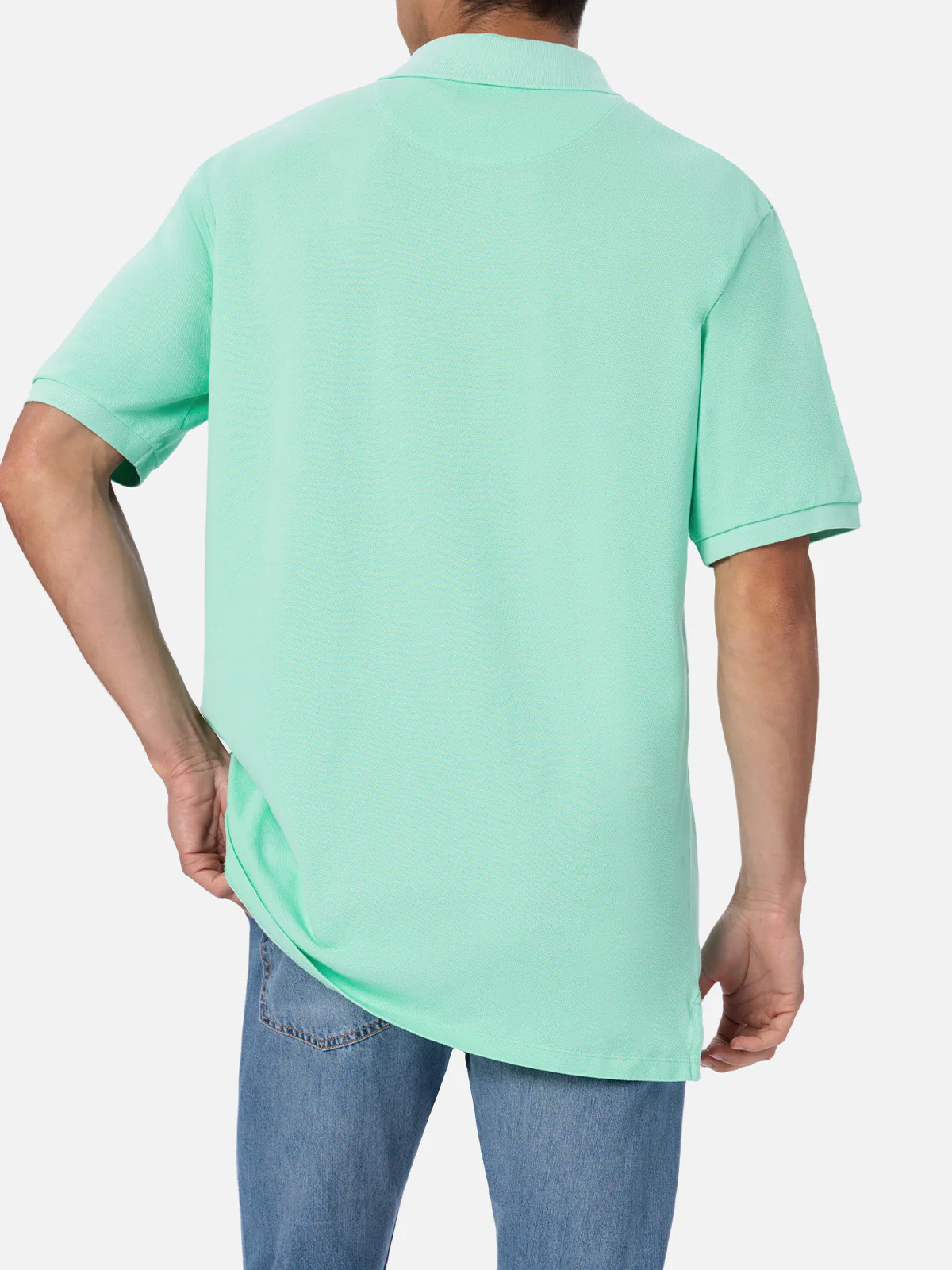 Beverly Hills water green cotton piquet polo - Image 3